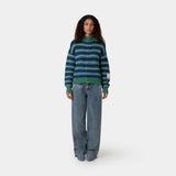 Blush Striped Zipper Knit Knitwear Eme Studios