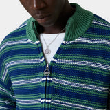 Blush Striped Zipper Knit Knitwear Eme Studios