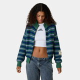 Blush Striped Zipper Knit Knitwear Eme Studios