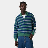 Blush Striped Zipper Knit Knitwear Eme Studios