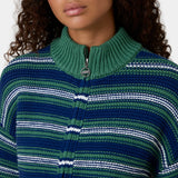 Blush Striped Zipper Knit Knitwear Eme Studios