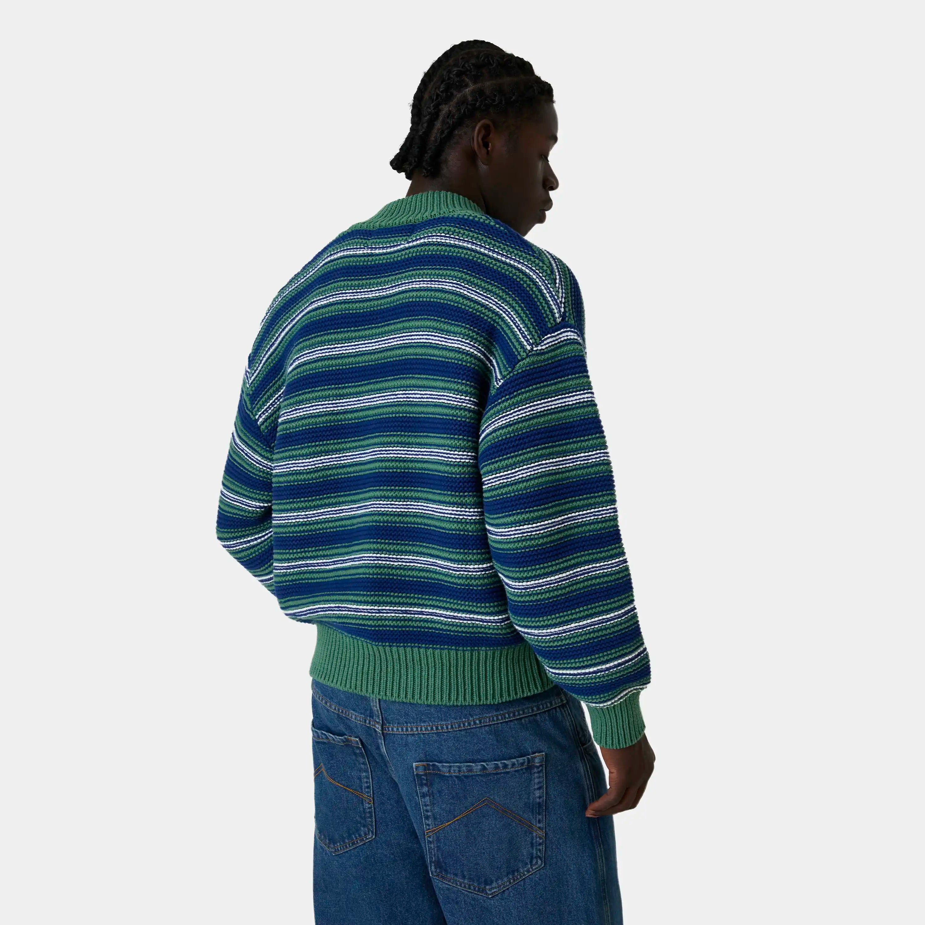 Blush Striped Zipper Knit Knitwear Eme Studios