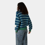 Blush Striped Zipper Knit Knitwear Eme Studios