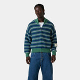 Blush Striped Zipper Knit Knitwear Eme Studios