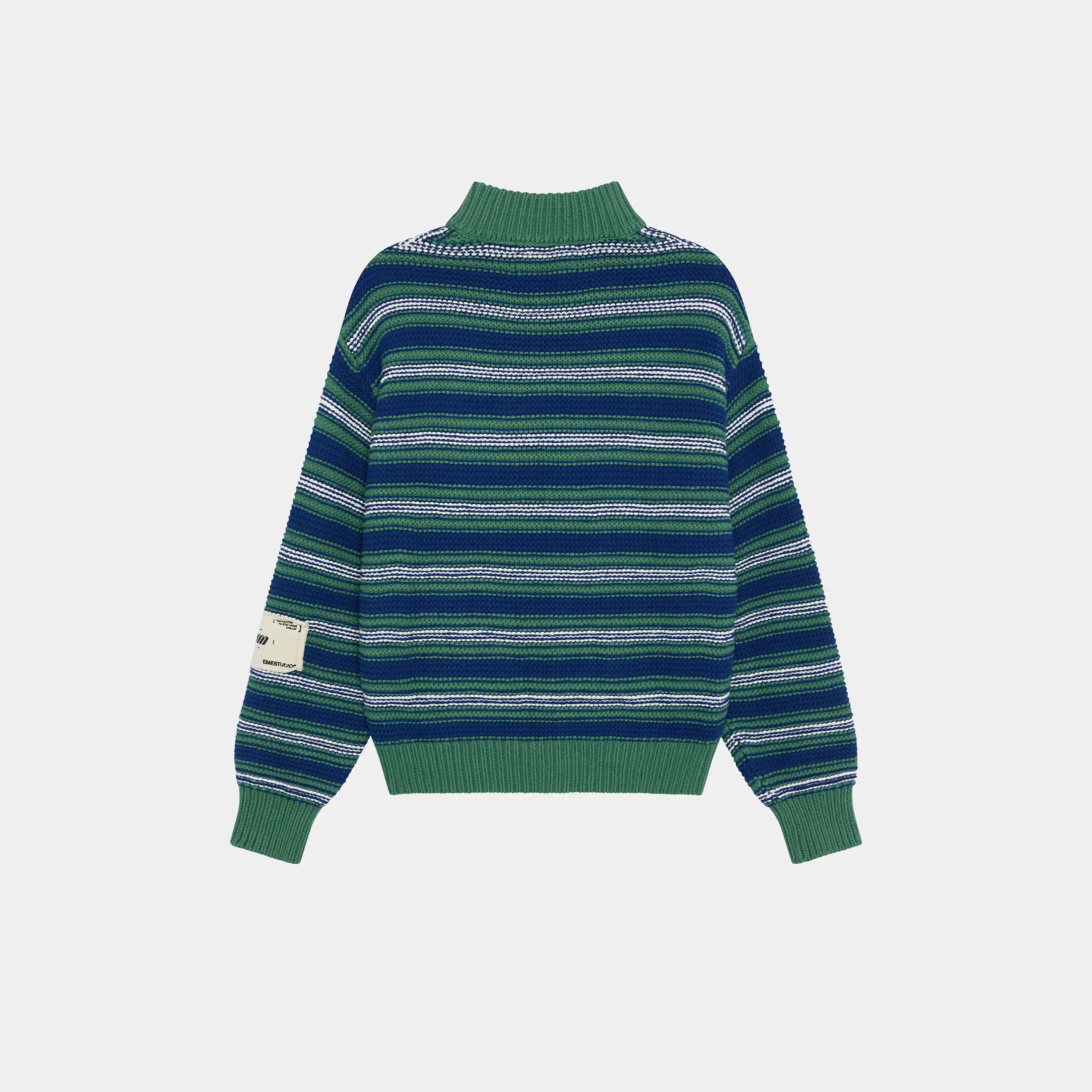 Blush Striped Zipper Knit Knitwear Eme Studios