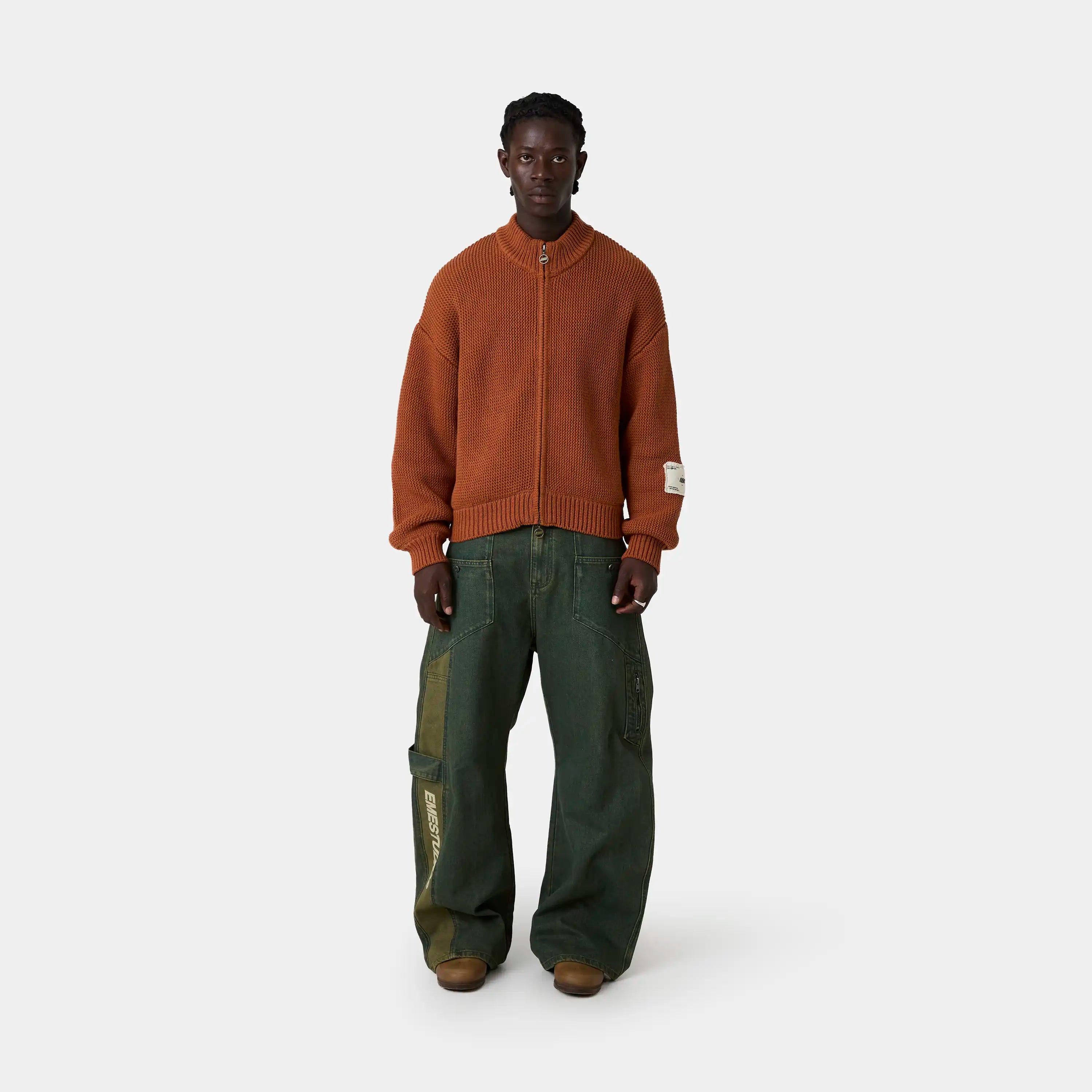 Blush Terracotta Zipper Knit Knitwear Eme Studios