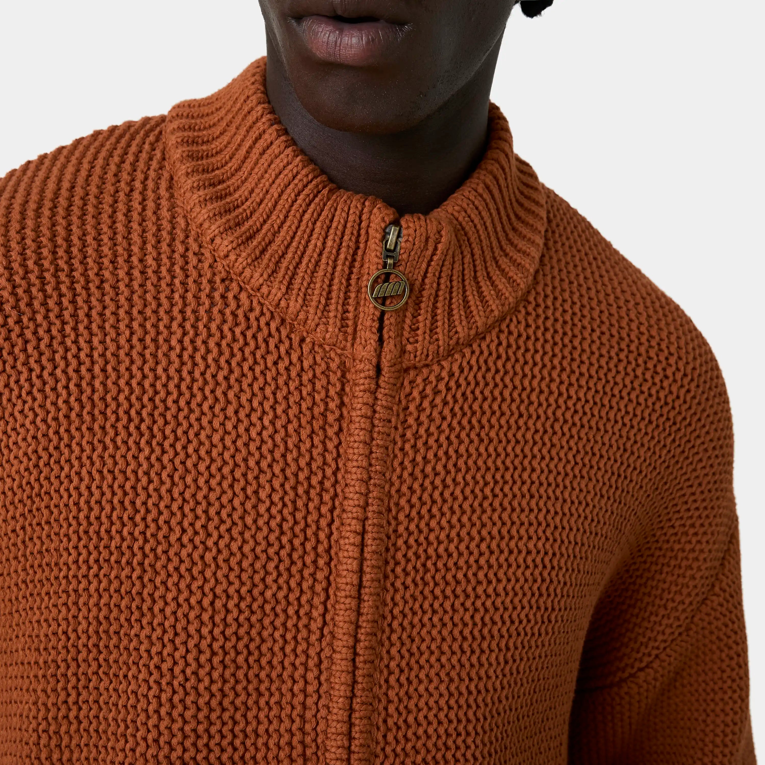 Blush Terracotta Zipper Knit Knitwear Eme Studios