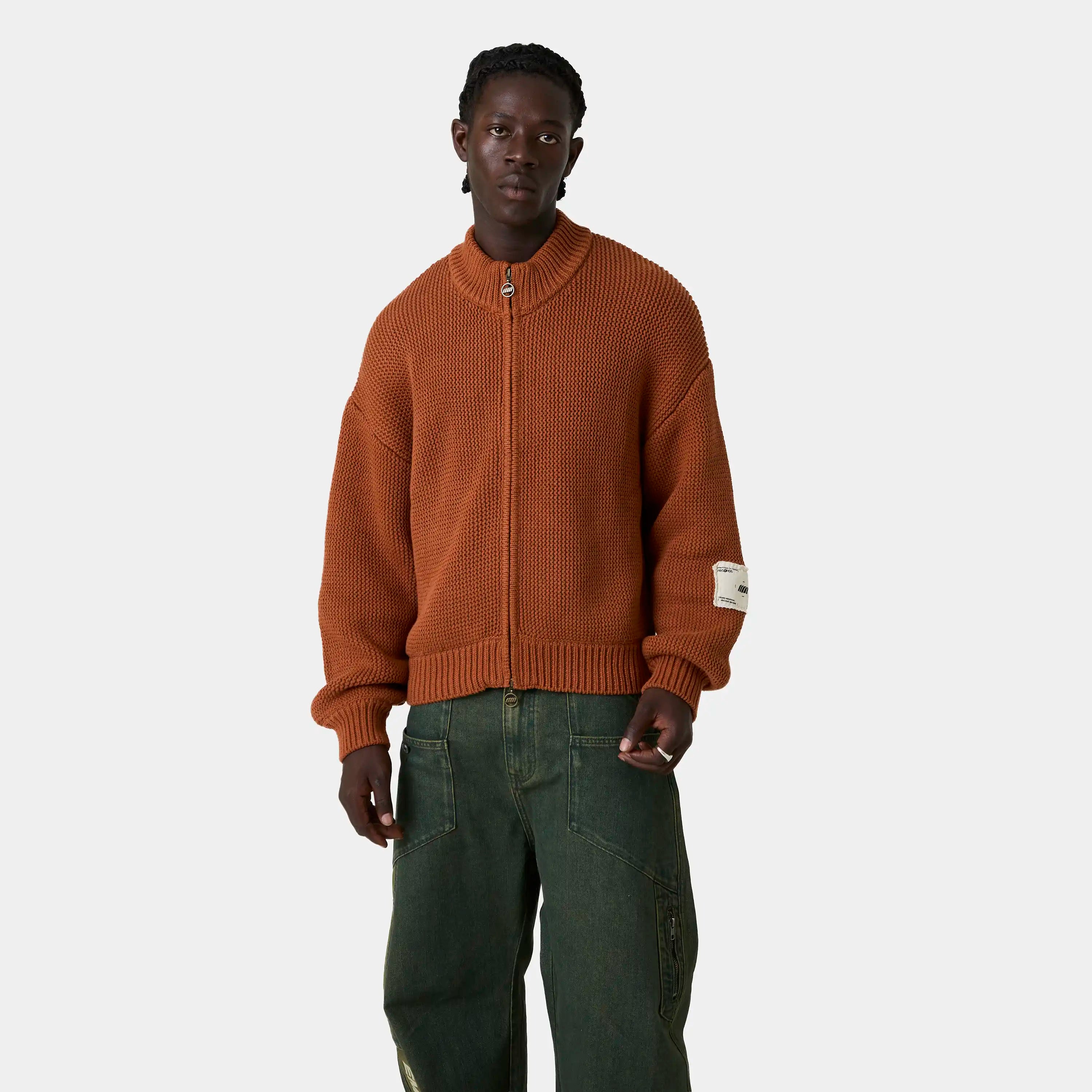 Blush Terracotta Zipper Knit Knitwear Eme Studios