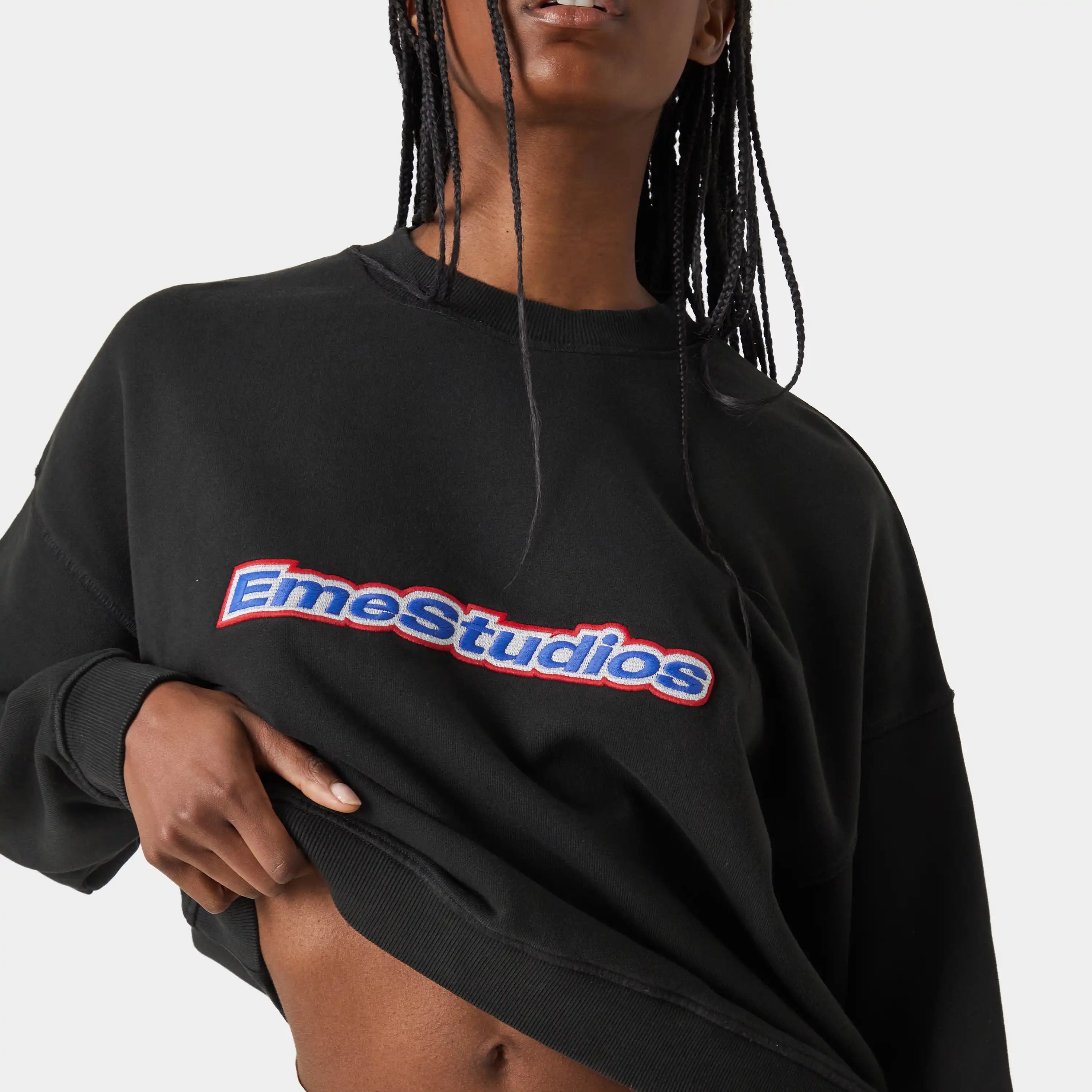 Box Shadow Oversized Crewneck Sweatshirts eme