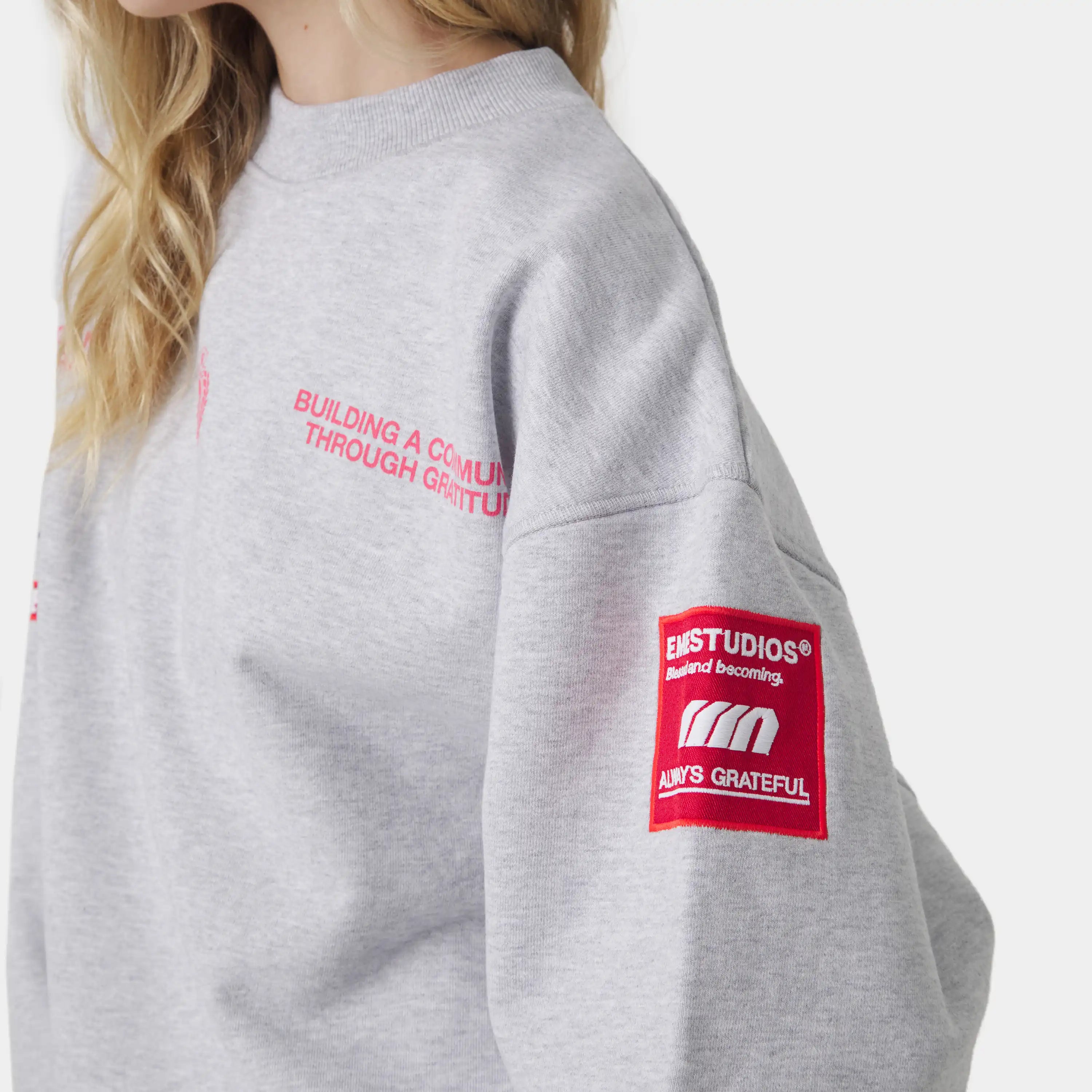 Building Heather Grey Oversized Crewneck Sweatshirts Eme Studios