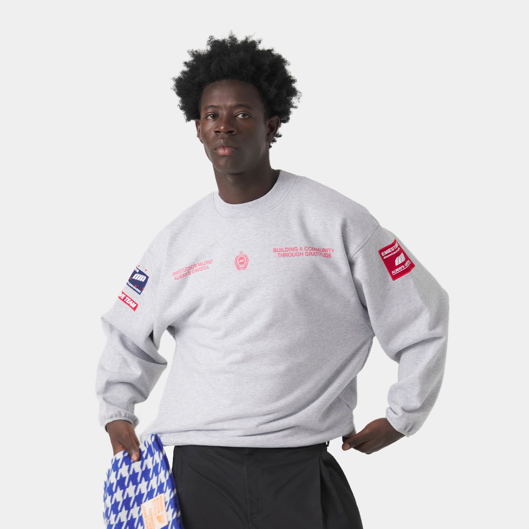 Building Heather Grey Oversized Crewneck Sweatshirts Eme Studios