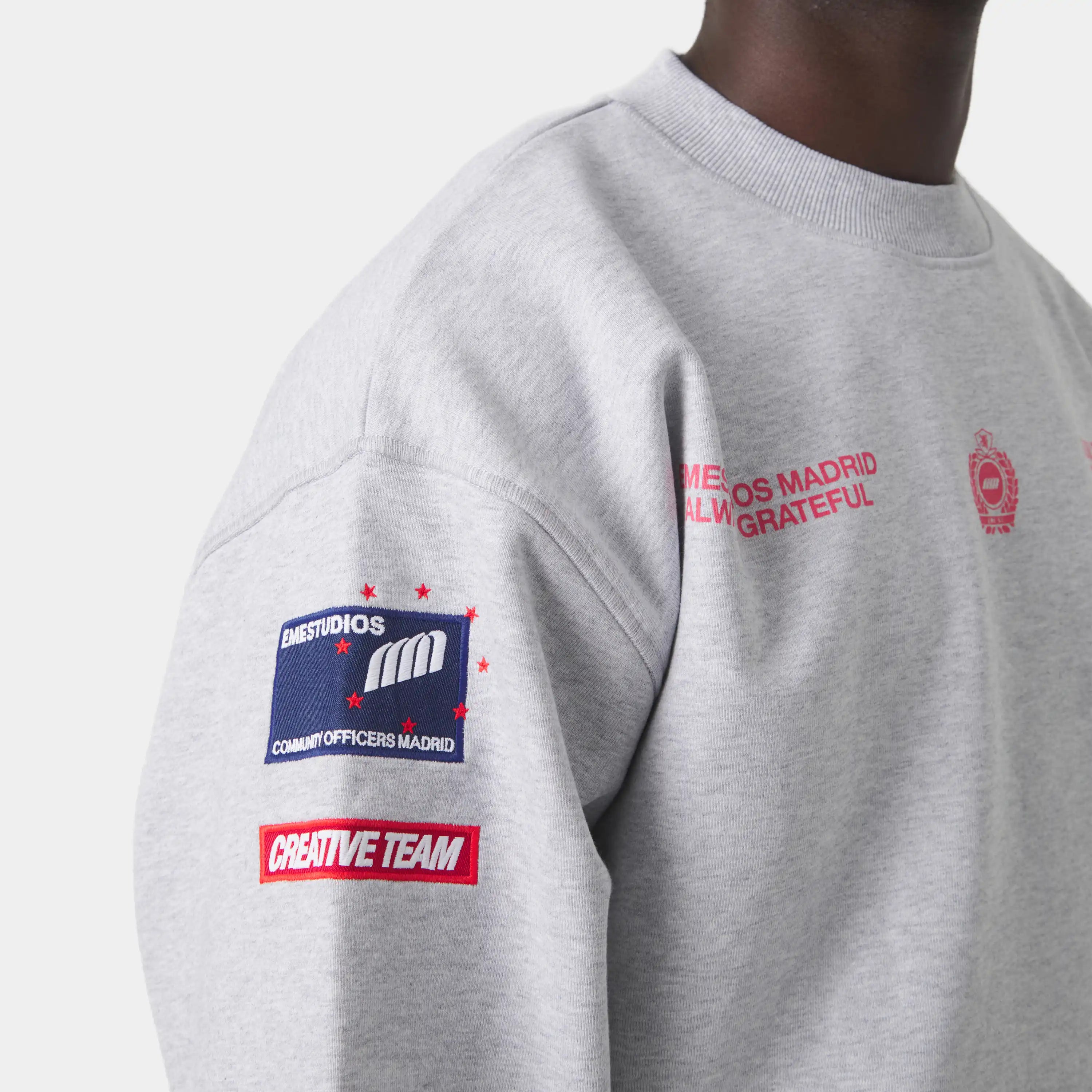 Building Heather Grey Oversized Crewneck Sweatshirts Eme Studios