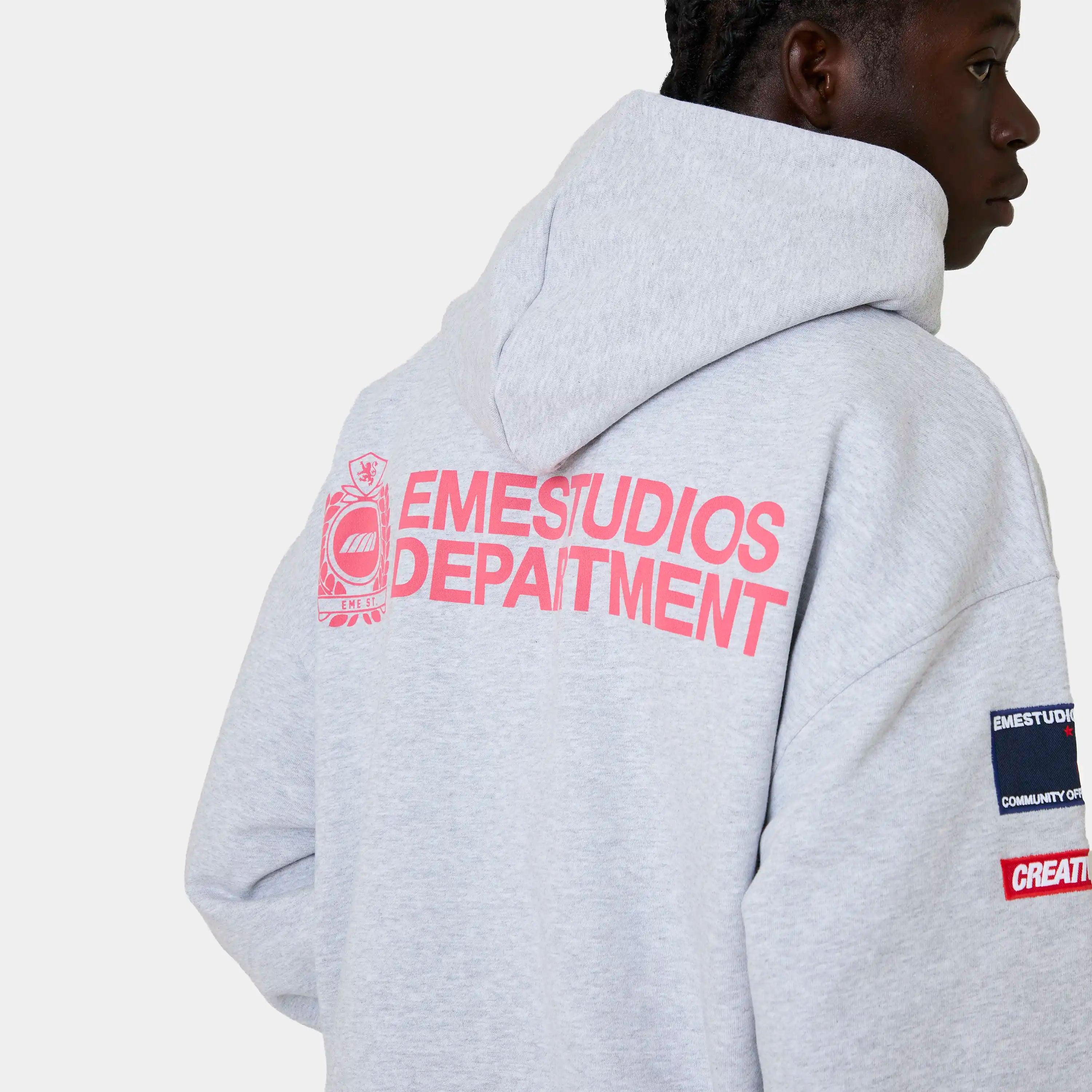 Building Heather Grey Oversized Hoodie Hoodies Eme Studios