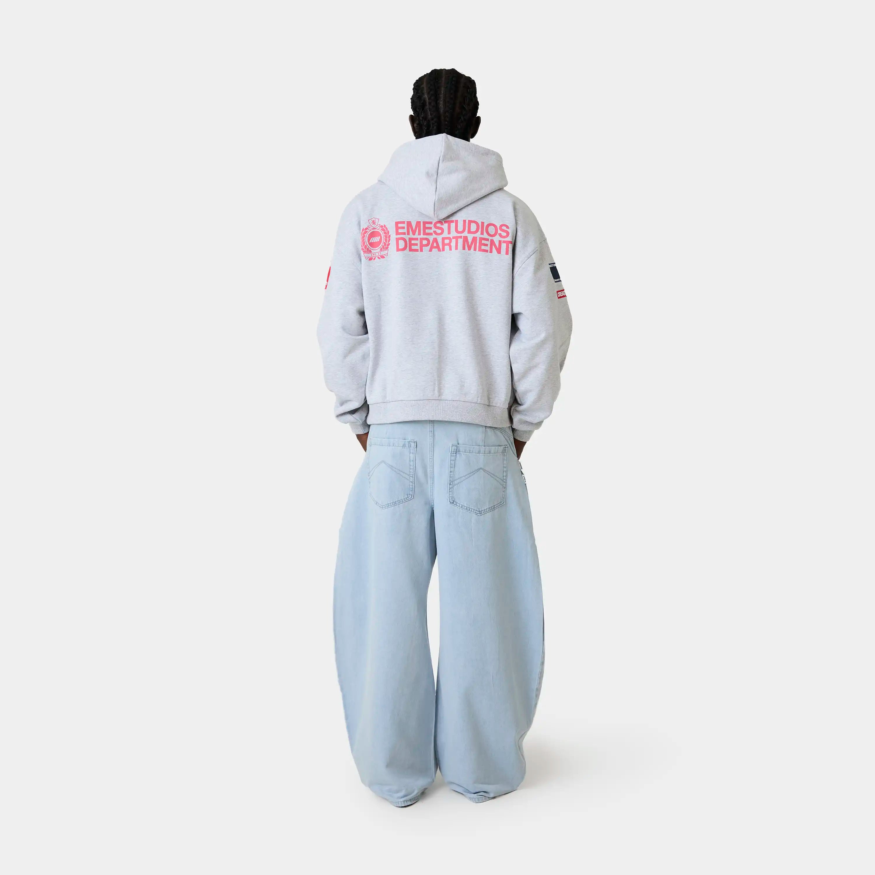 Building Heather Grey Oversized Hoodie Hoodies Eme Studios