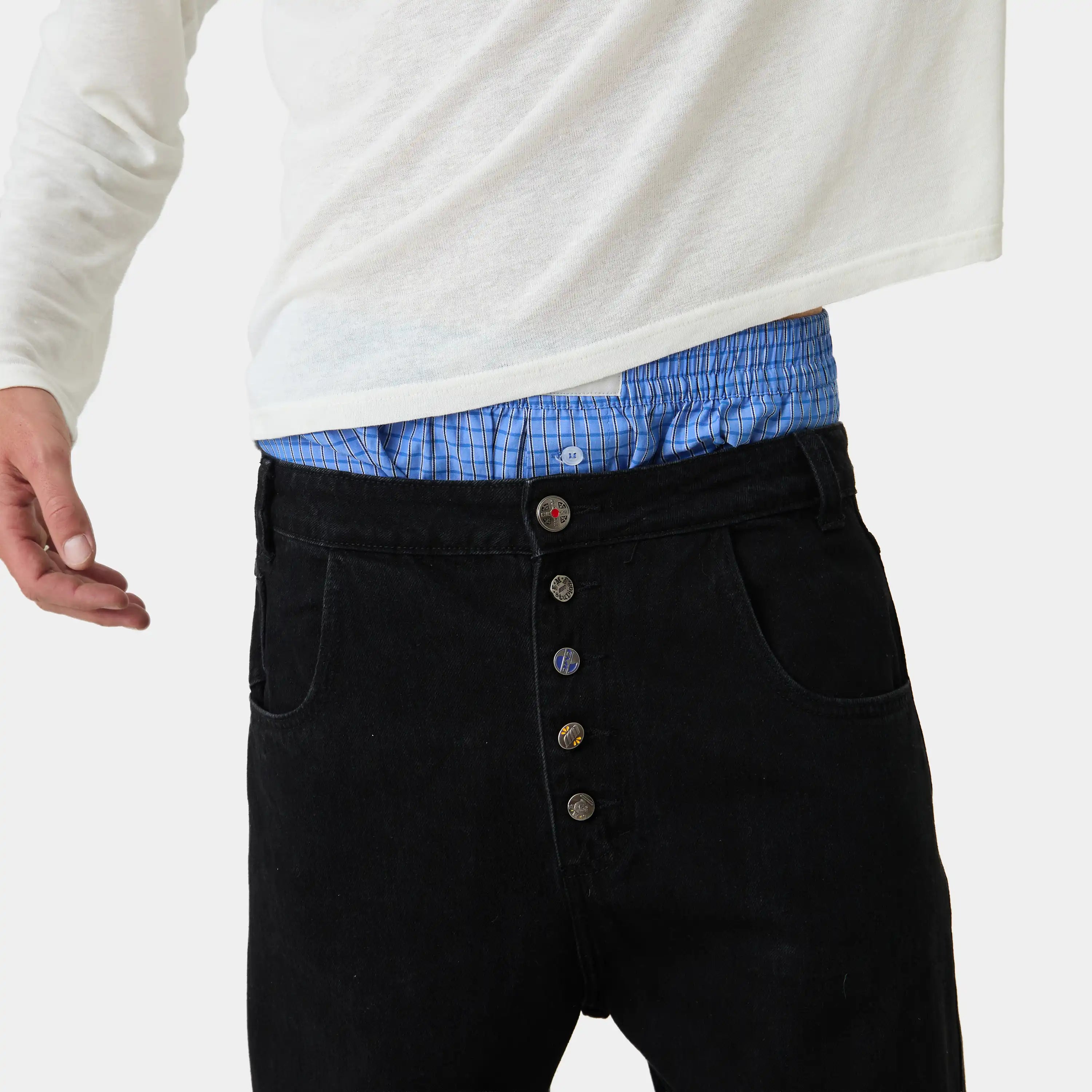 Button Black Pants Pants Eme Studios