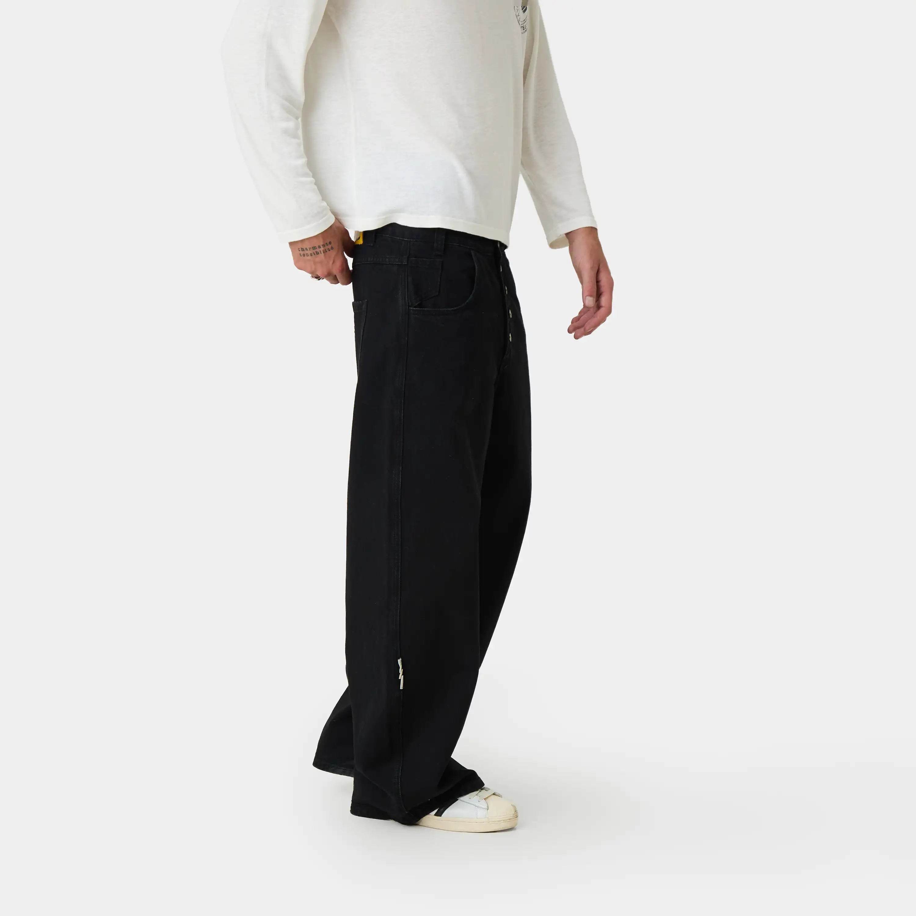 Button Black Pants Pants Eme Studios