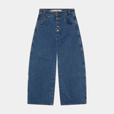 Button Blue Denim Pants Pants Eme Studios