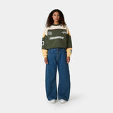 Button Blue Denim Pants Pants Eme Studios