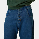 Button Blue Denim Pants Pants Eme Studios