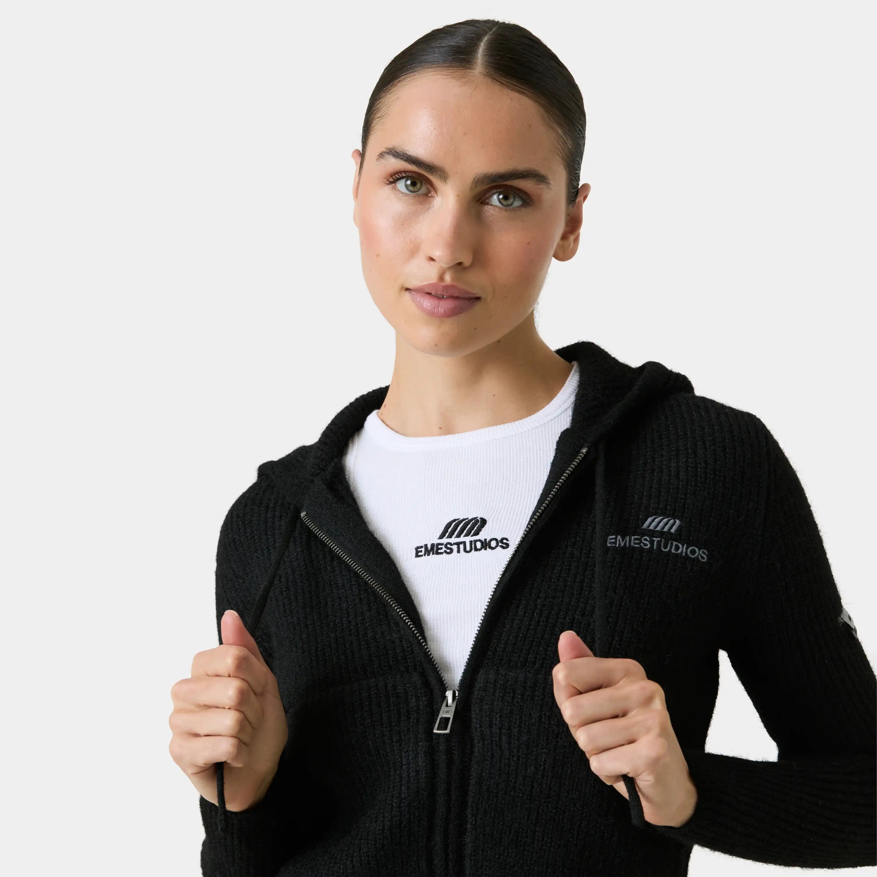 Cala Black Zipper Knit Woman Knitwear Eme Studios