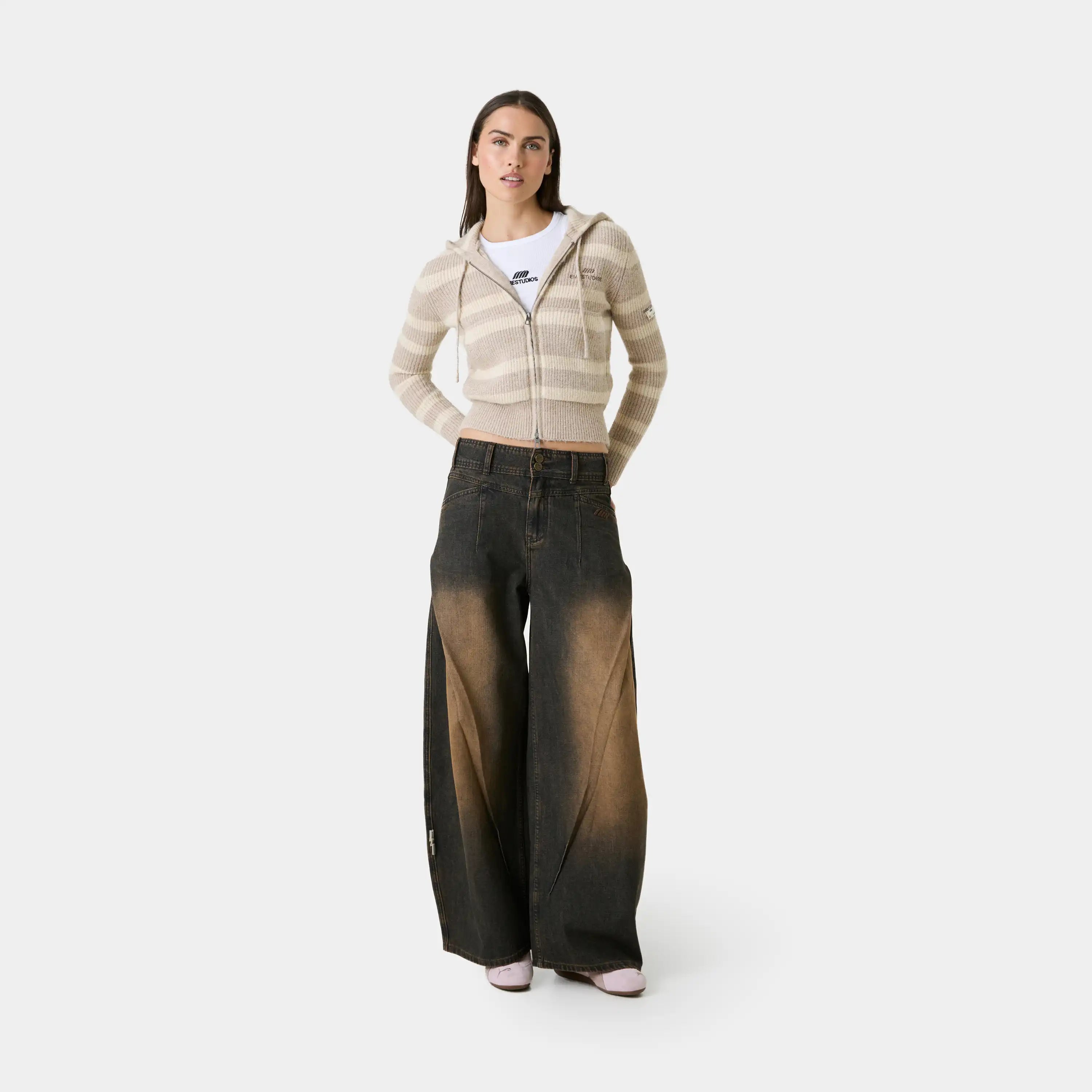 Cala Striped Zipper Knit Woman Knitwear Eme Studios
