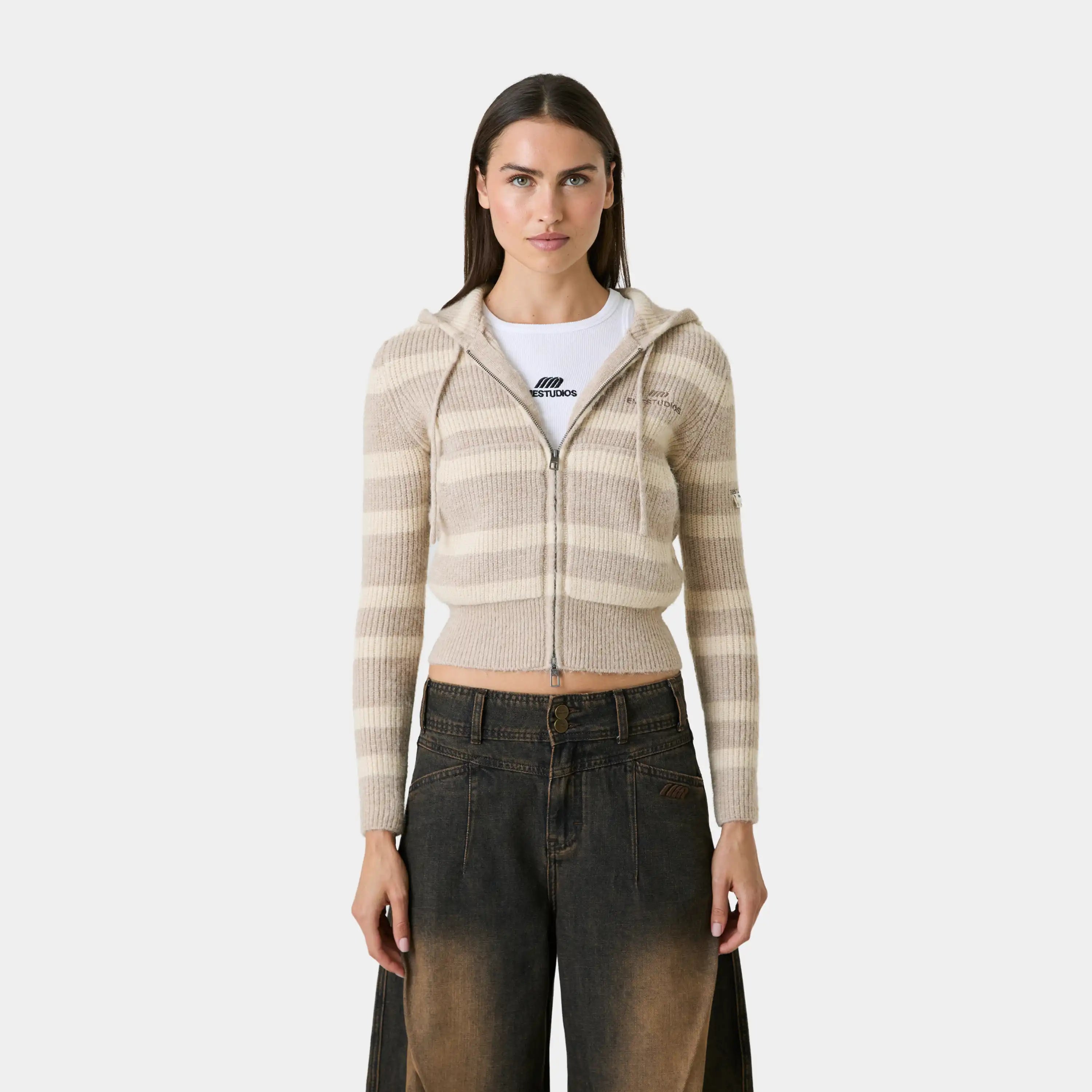 Cala Striped Zipper Knit Woman Knitwear Eme Studios
