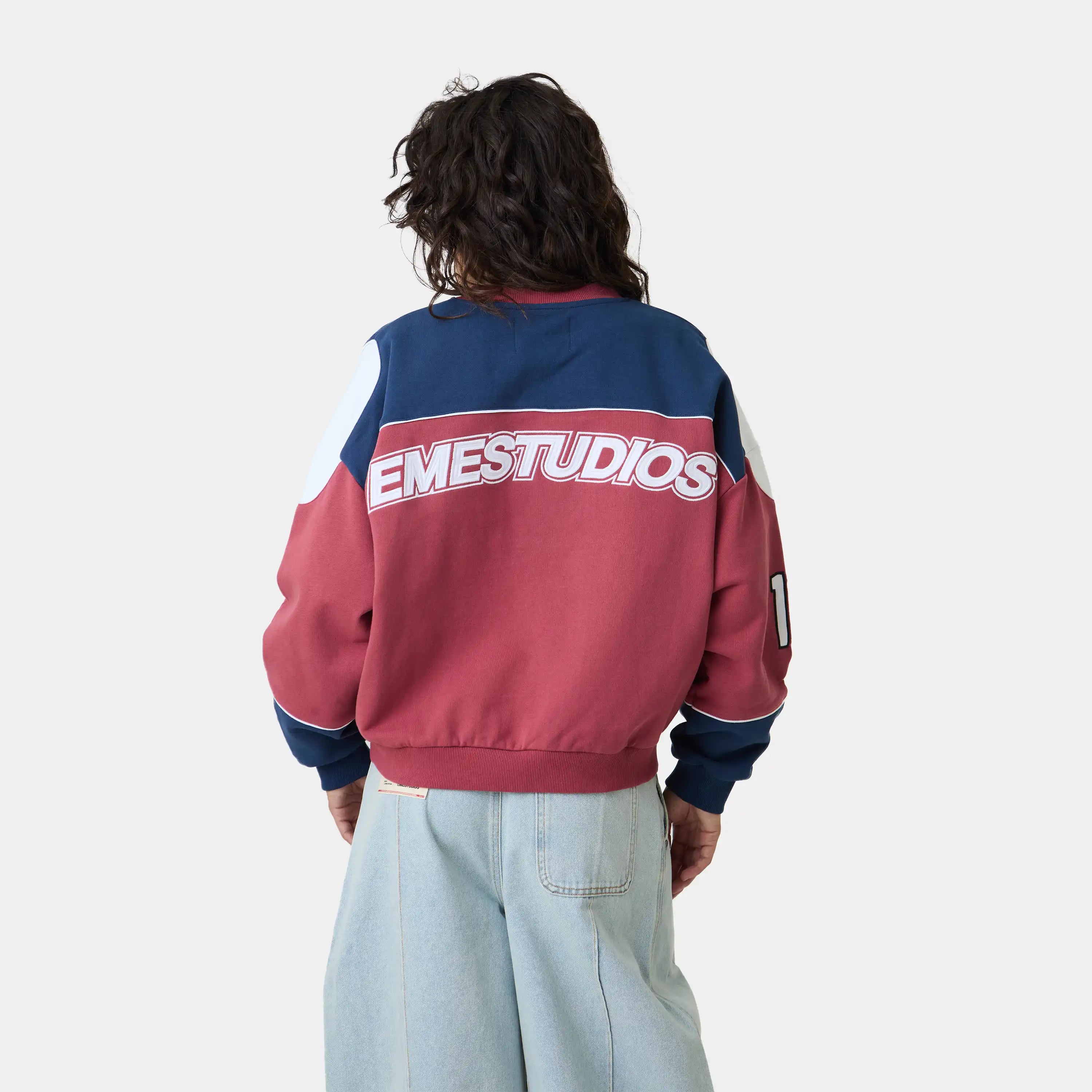 Campus Navy Oversized Crewneck Sweatshirts Eme Studios