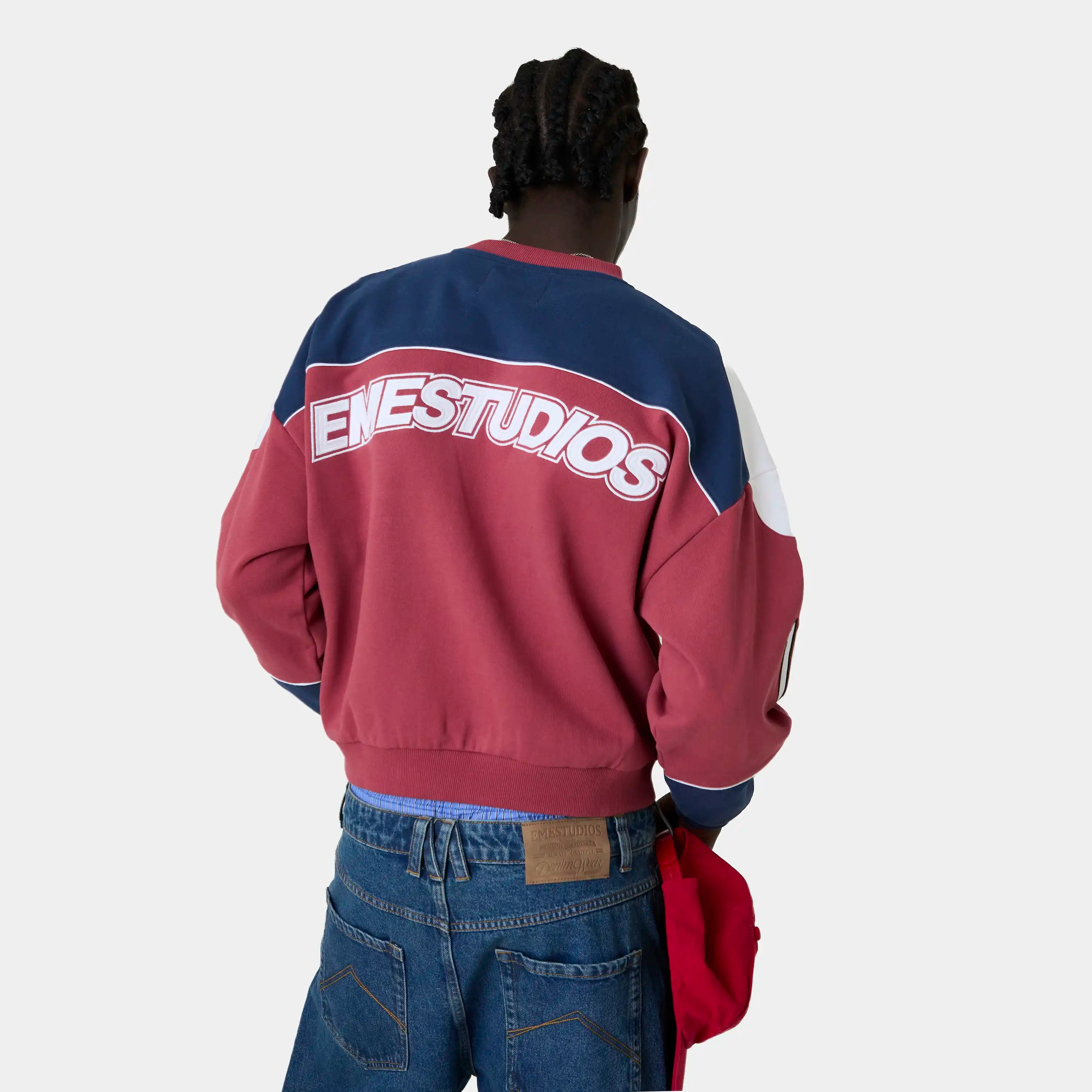 Campus Navy Oversized Crewneck Sweatshirts Eme Studios