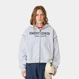 Capri Heather Grey Full Zip Hoodies eme