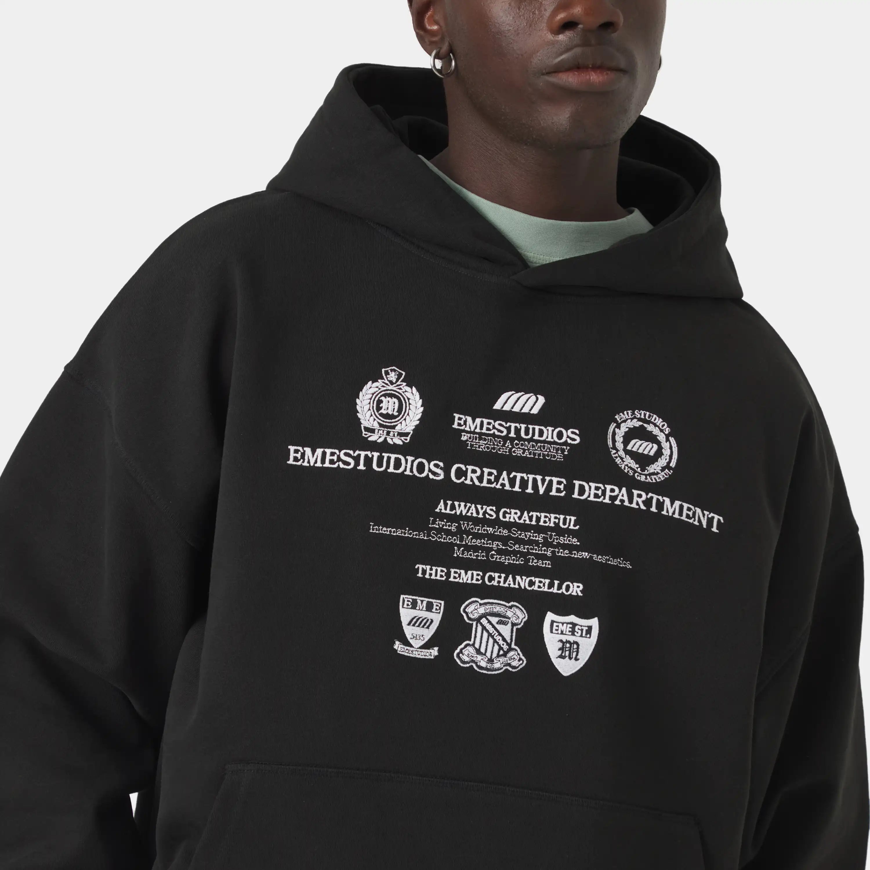 Chancellor Black Oversized Hoodie Hoodies Eme Studios
