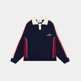 Chully Navy Knit Polo Knitwear Eme Studios
