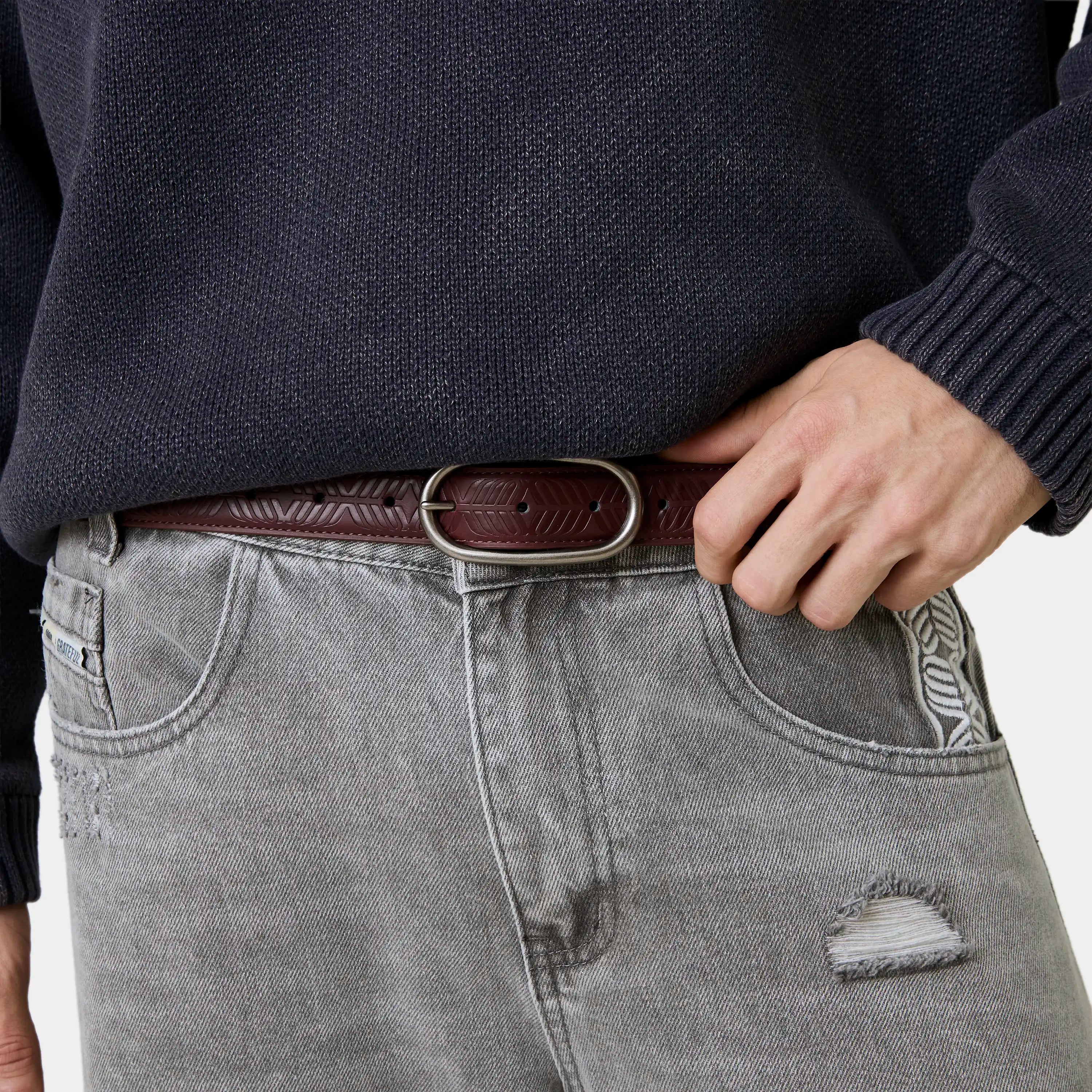 Cinder Burgundy Belt Accesories Eme Studios