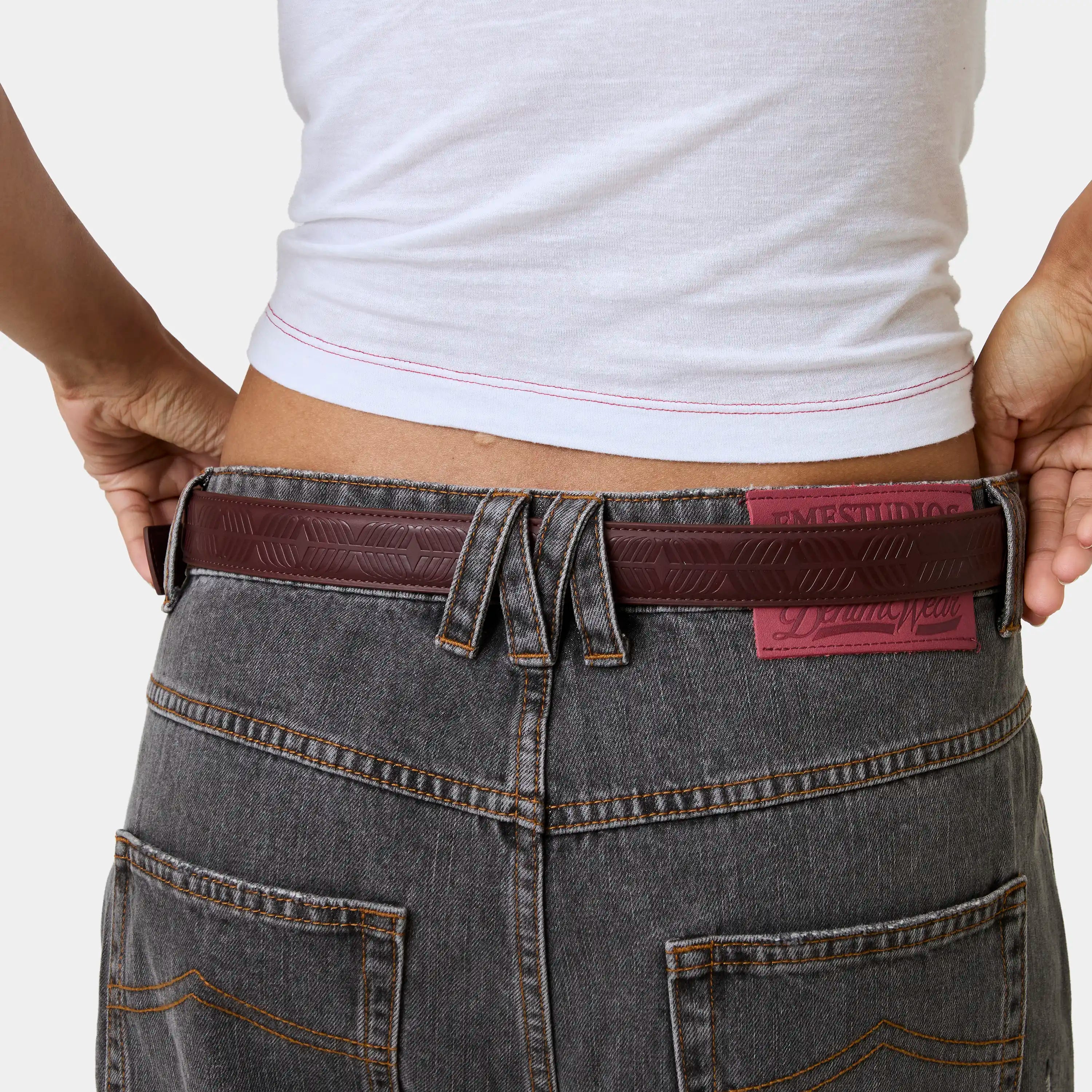 Cinder Burgundy Belt Accesories Eme Studios
