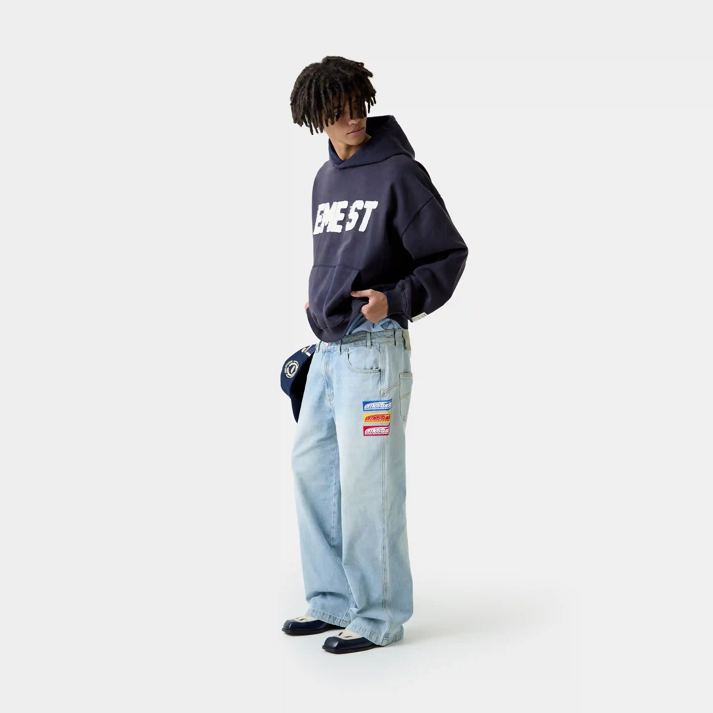 Class 3A Navy Oversized Hoodie Hoodies Eme Studios