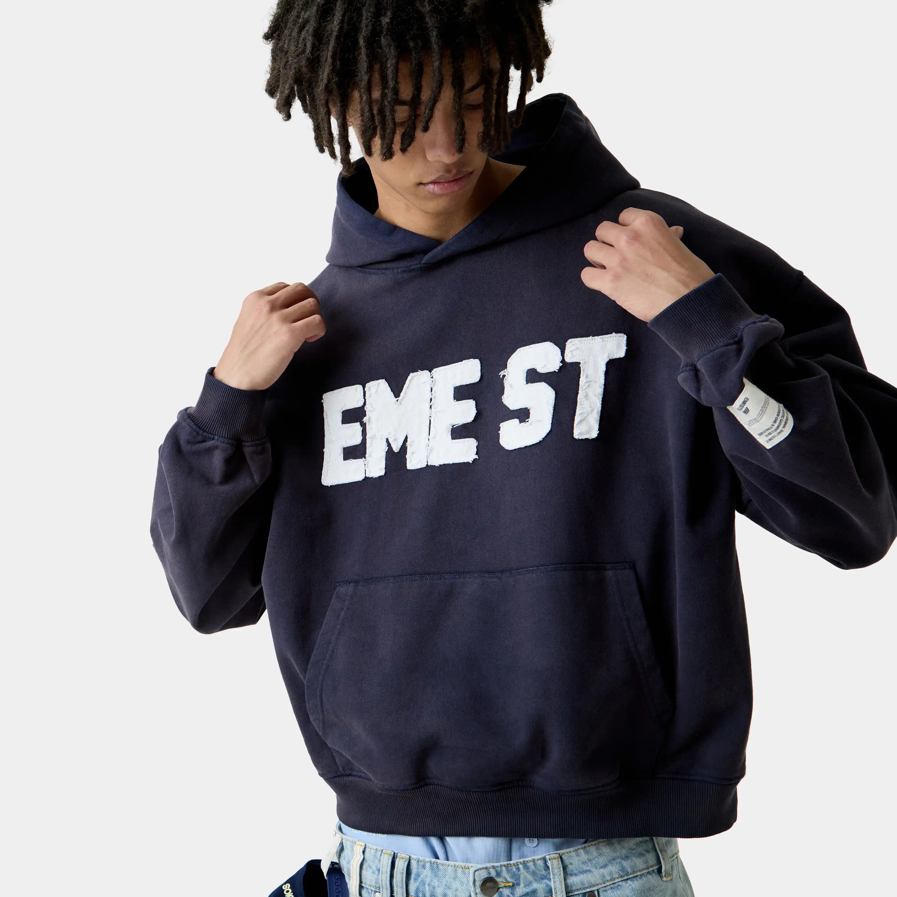 Class 3A Navy Oversized Hoodie Hoodies Eme Studios