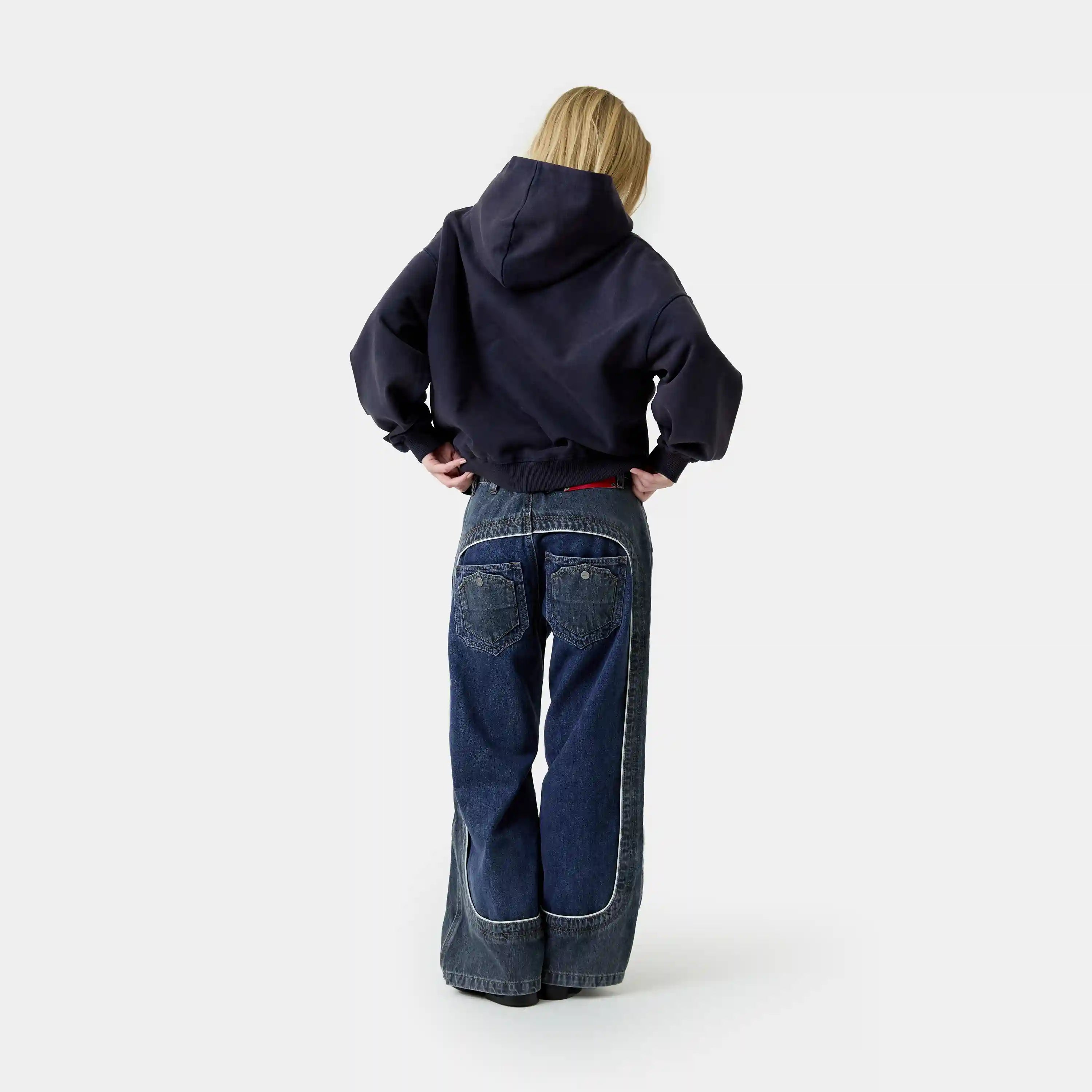 Class 3A Navy Oversized Hoodie Hoodies Eme Studios