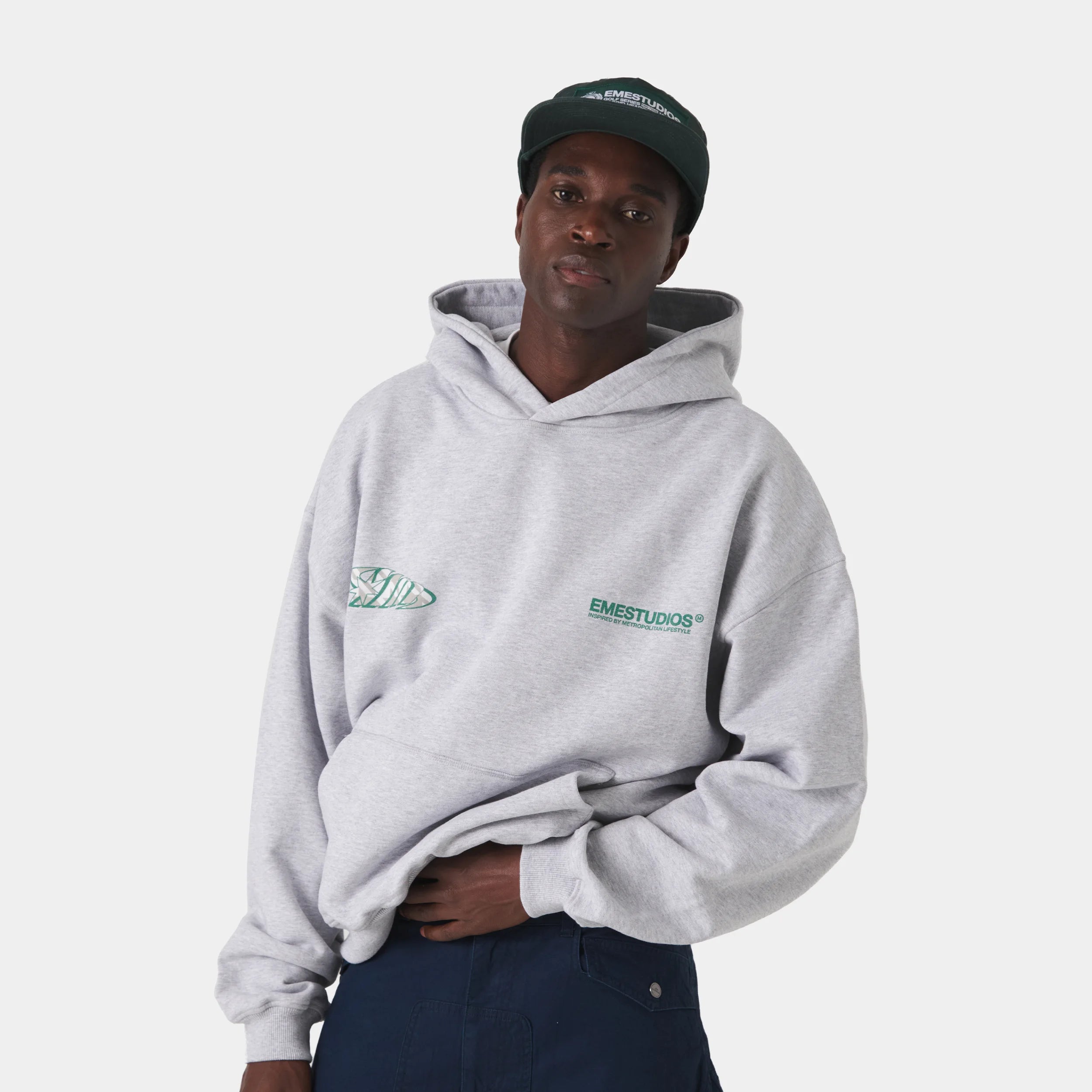 Claurev Grey Oversized Hoodie Hoodies Eme Studios