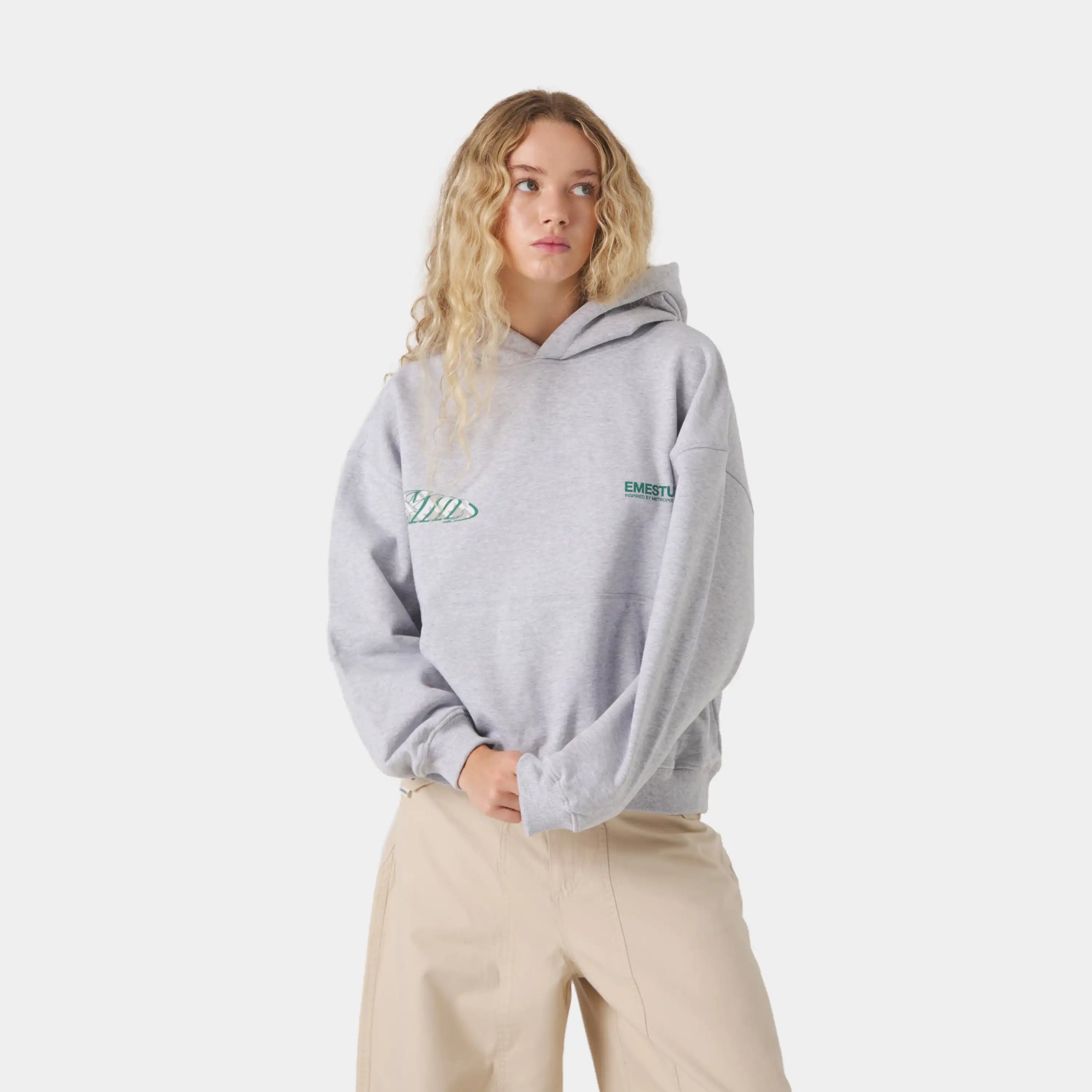 Claurev Grey Oversized Hoodie Hoodies Eme Studios
