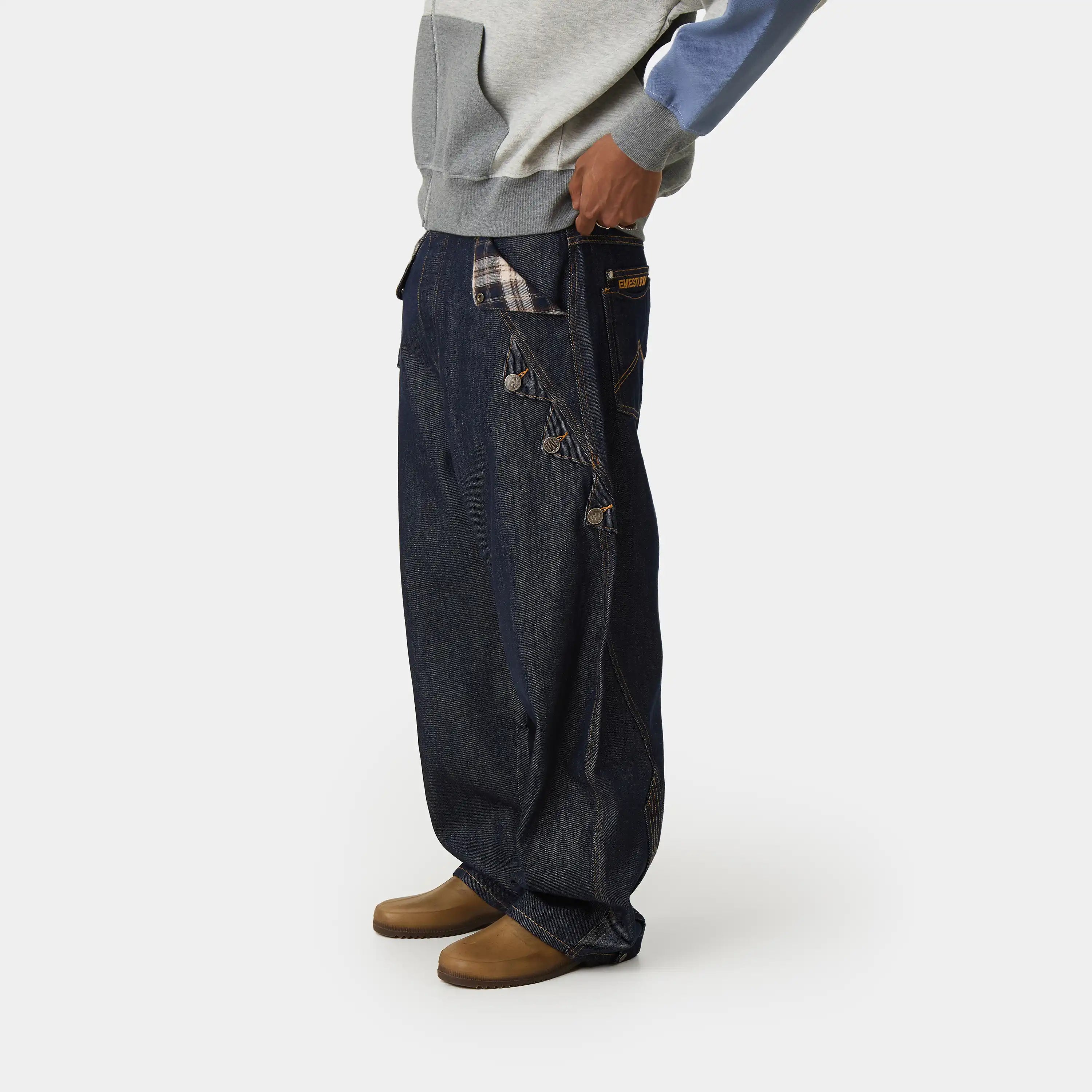 Coin Wide Raw Denim Pants Pants Eme Studios