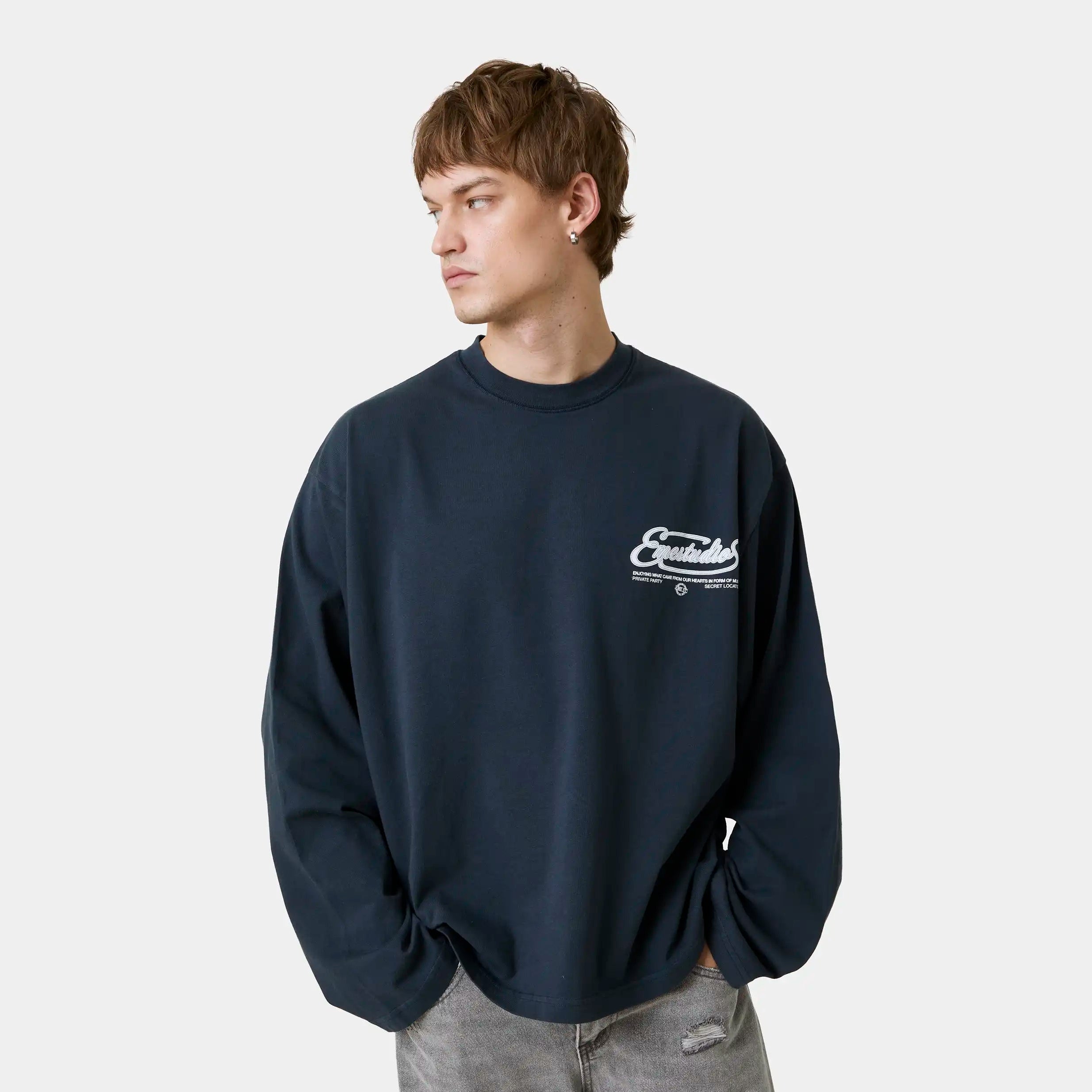 Courageous Navy Long Sleeve T-shirts Eme Studios