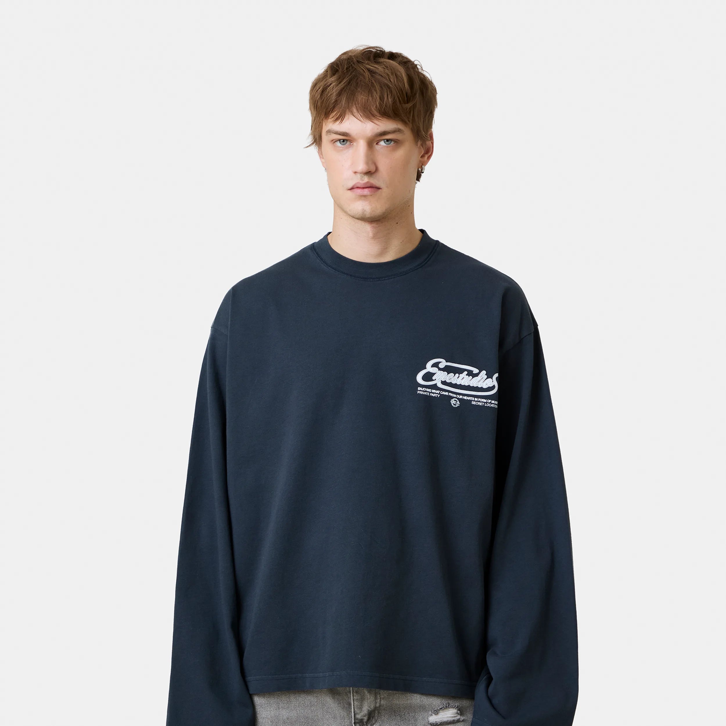 Courageous Navy Long Sleeve T-shirts Eme Studios