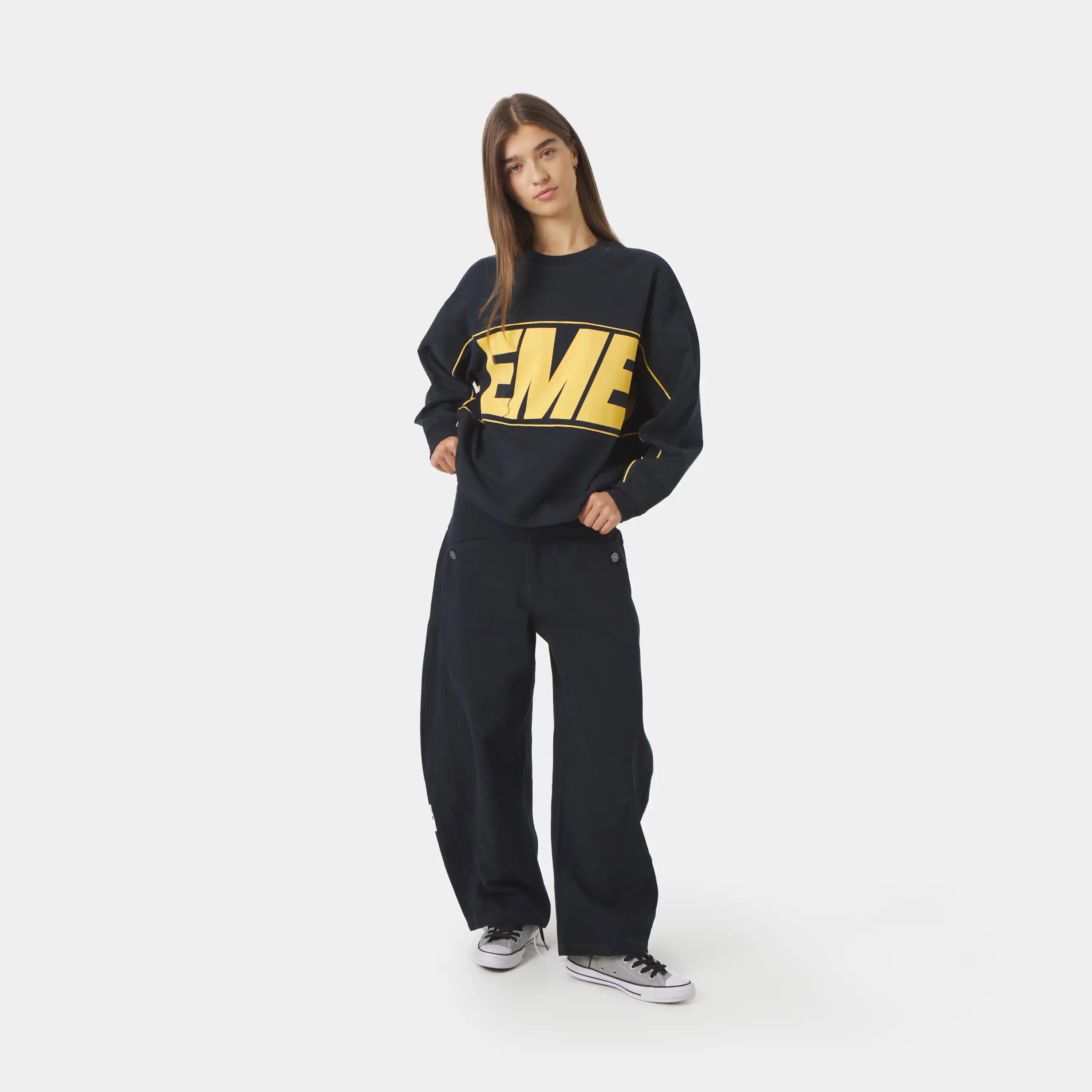 Crossline Navy Long Sleeve T-shirts eme