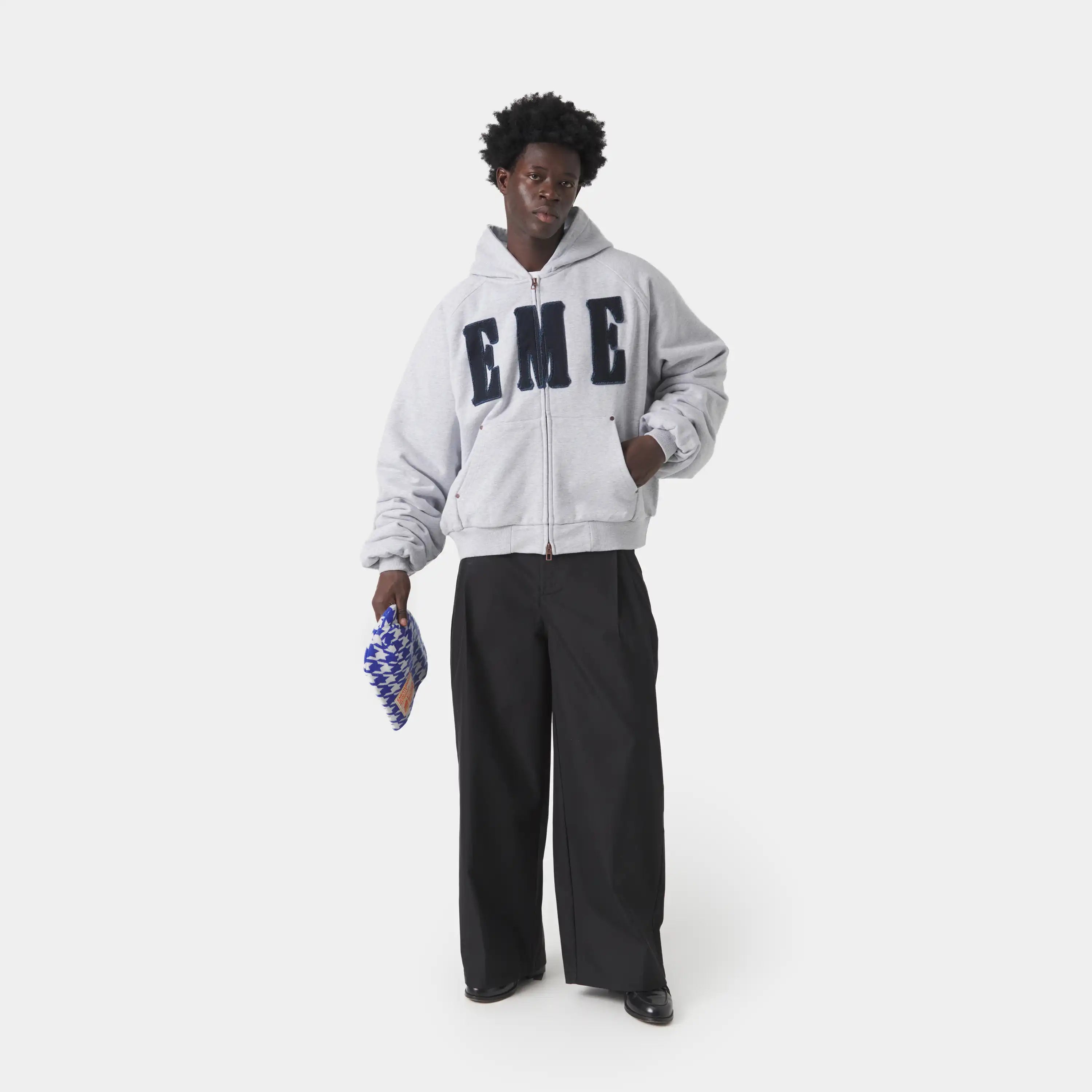 Desire Heather Grey Full Zip Hoodies Eme Studios