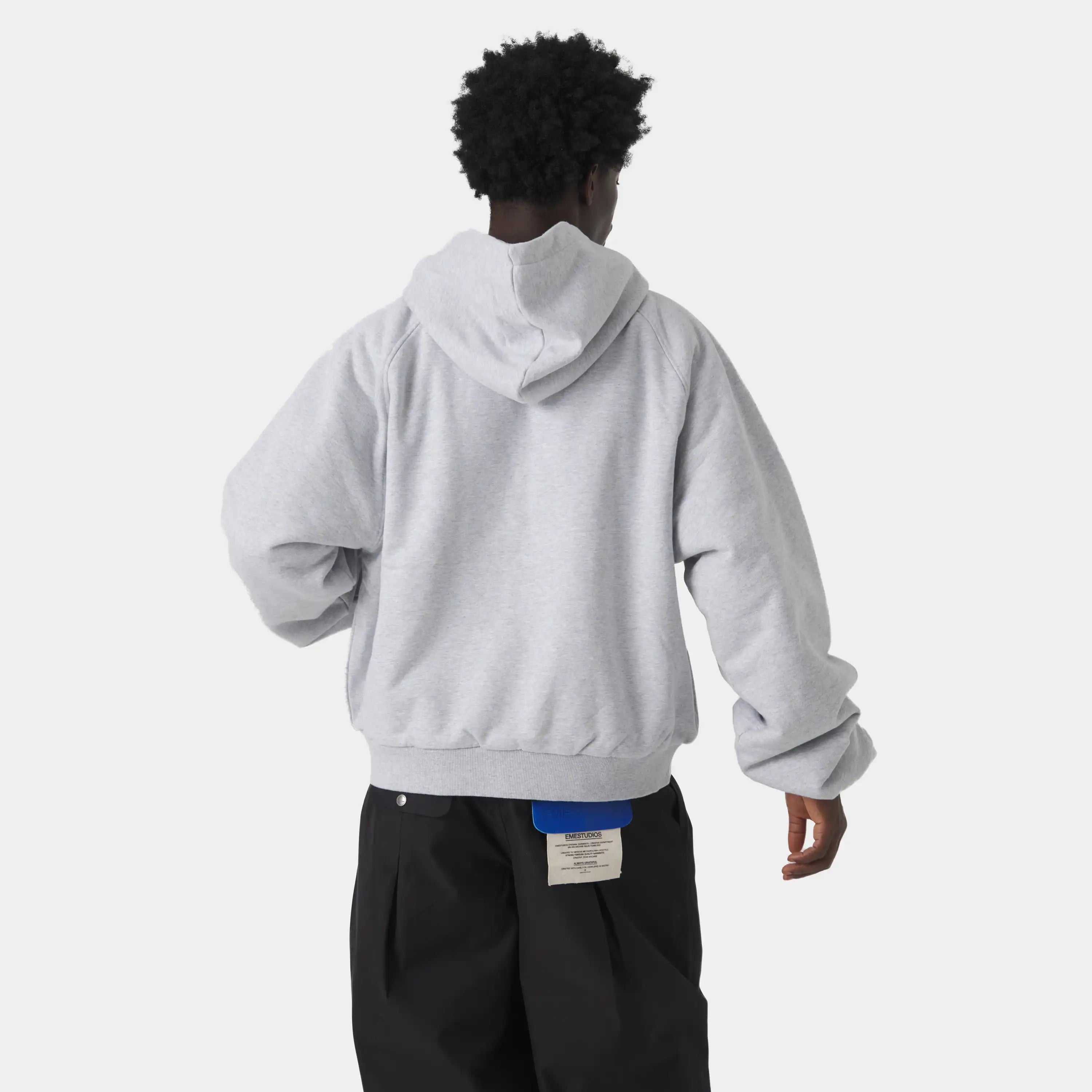Desire Heather Grey Full Zip Hoodies Eme Studios