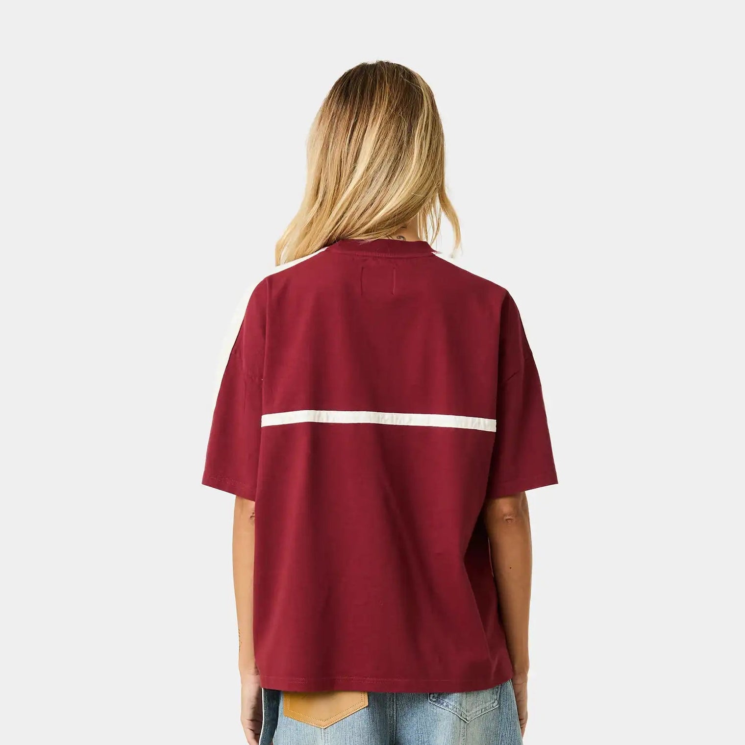 Divide Burgundy Oversized Tee T-shirts Eme Studios