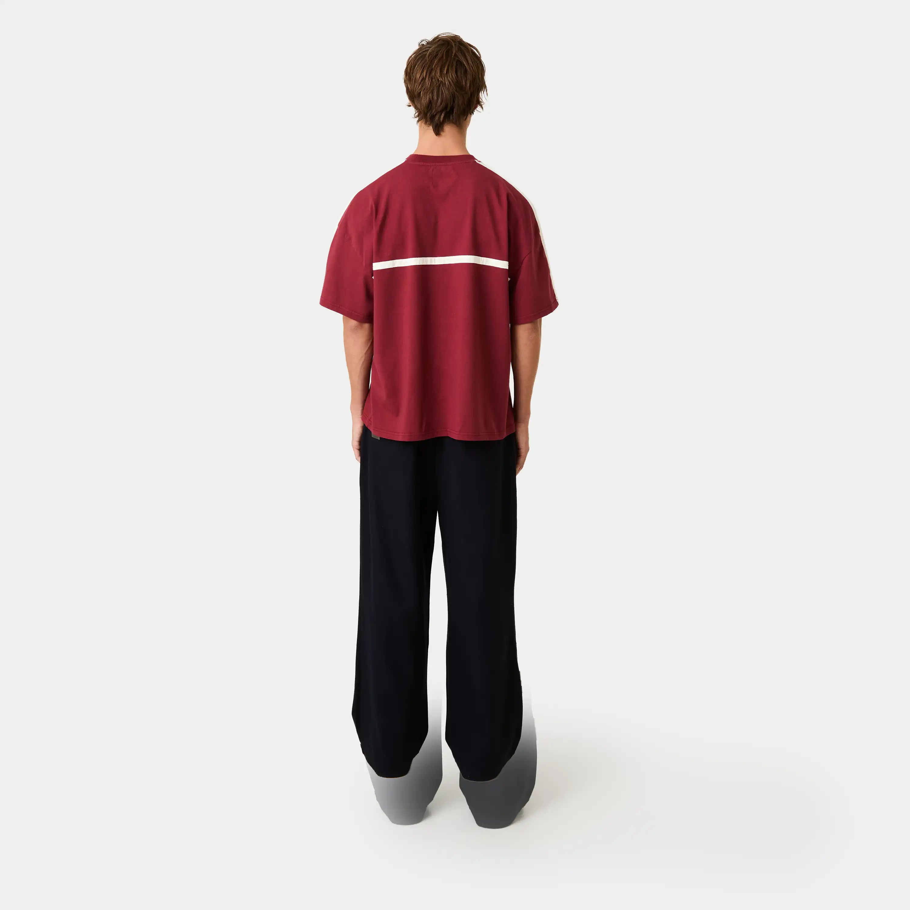 Divide Burgundy Oversized Tee T-shirts Eme Studios