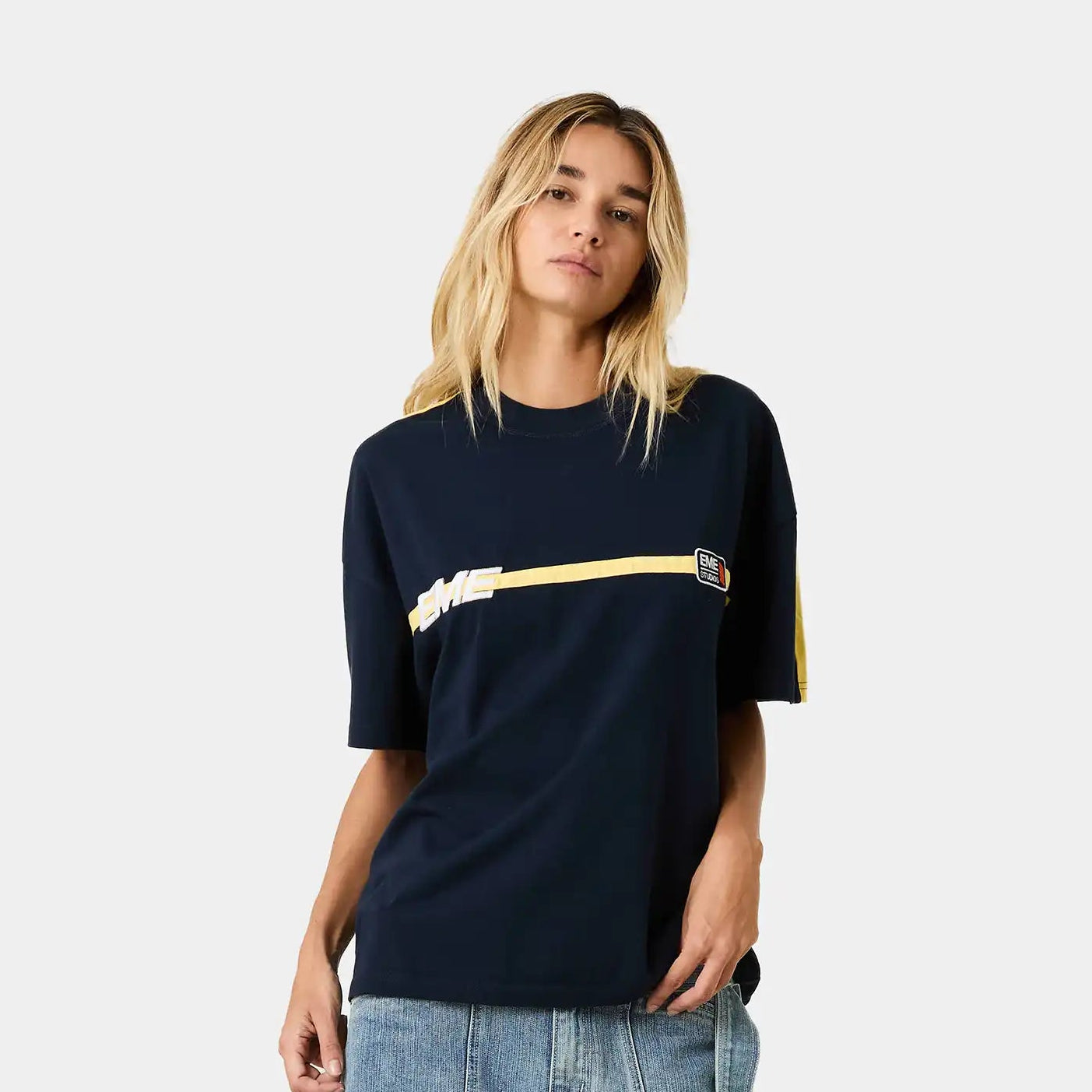 Divide Navy Oversized Tee T-shirts Eme Studios