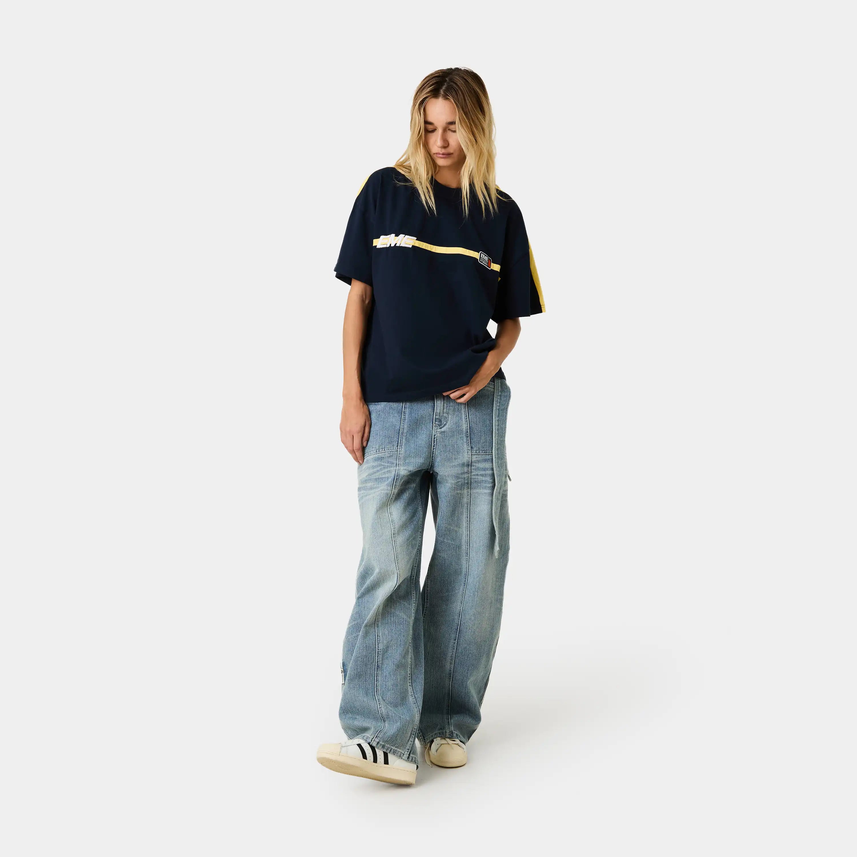Divide Navy Oversized Tee T-shirts Eme Studios