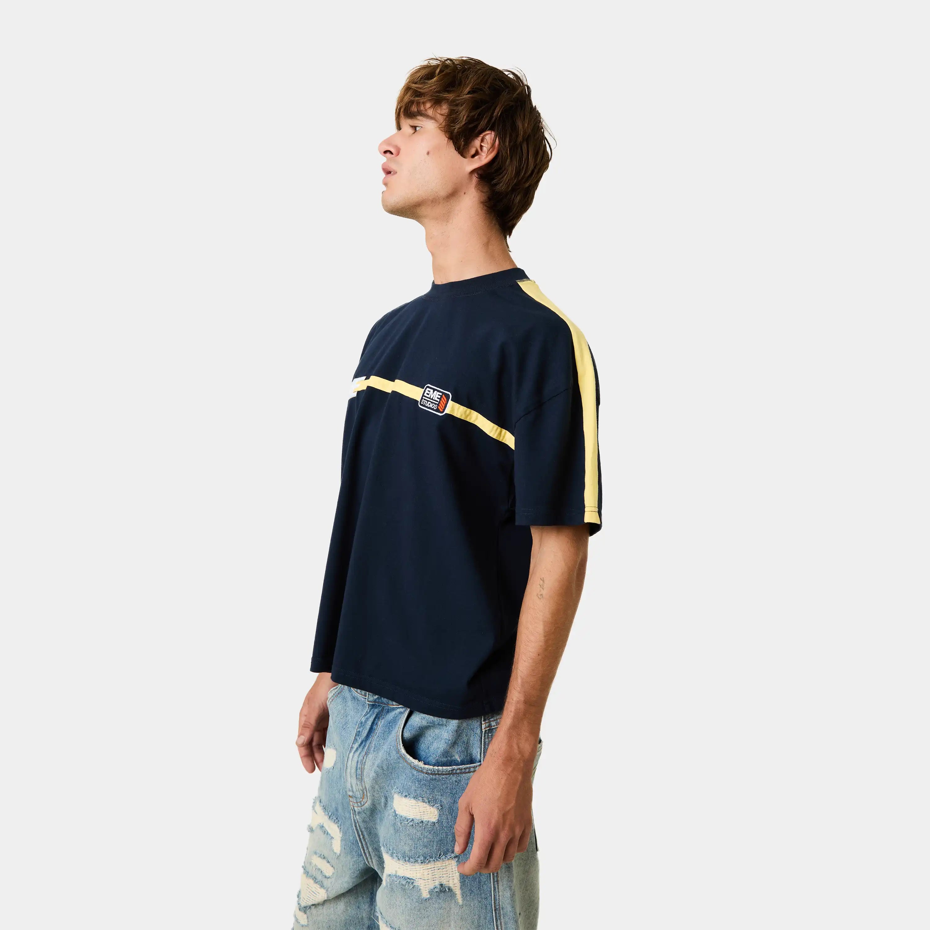 Divide Navy Oversized Tee T-shirts Eme Studios
