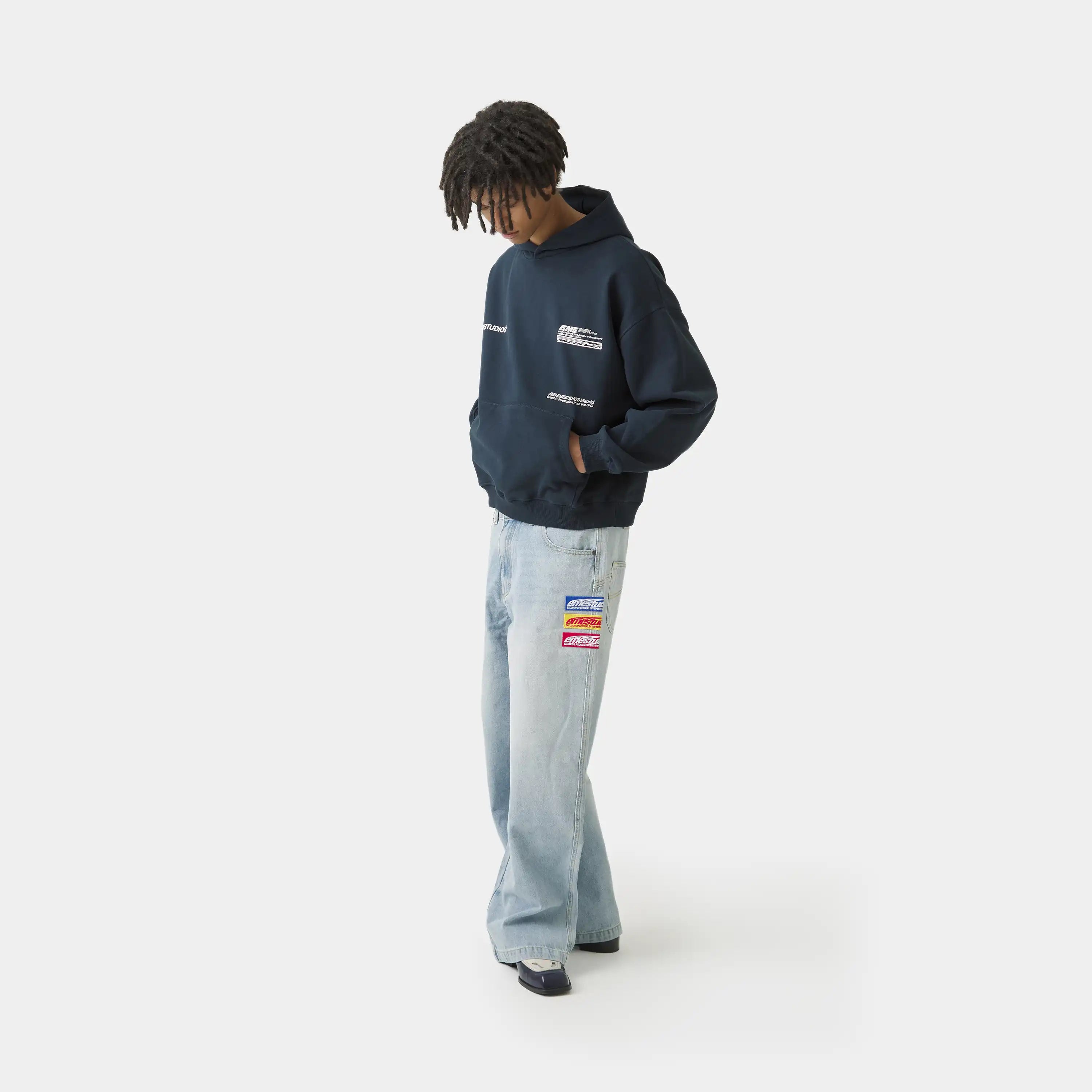 DNA Navy Oversized Hoodie Hoodies Eme Studios